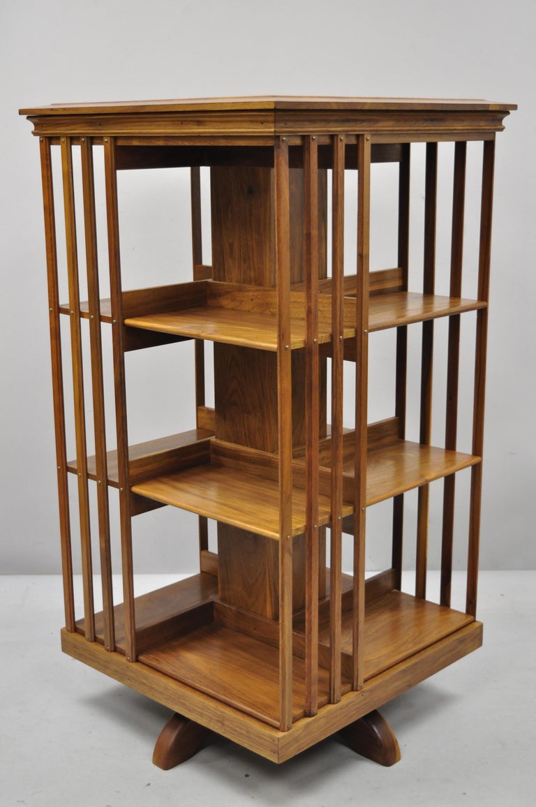 Antique Walnut and Cherry Revolving Swivel Victorian Danner Style