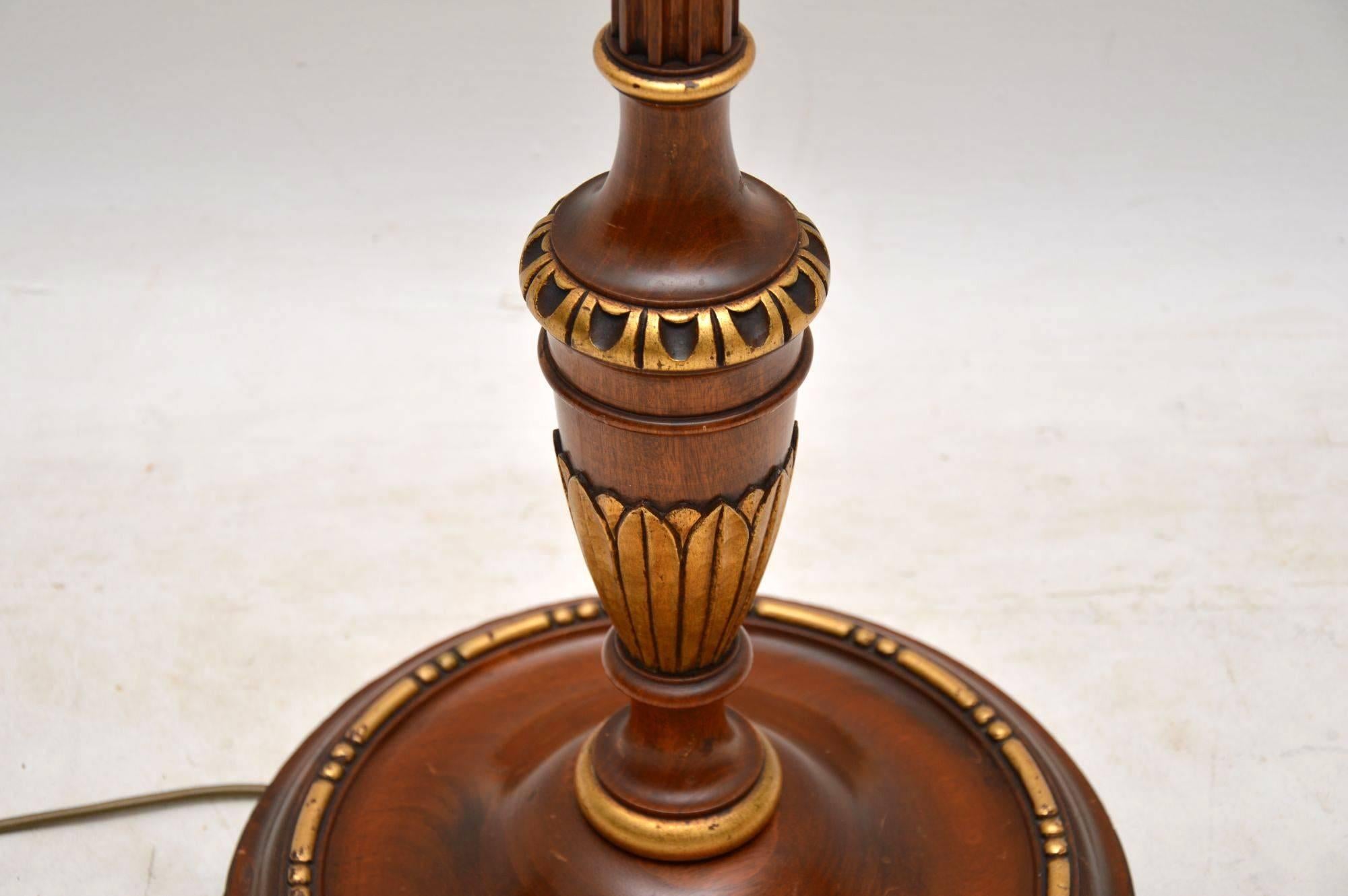 Late 19th Century Antique Walnut and Gilt Lamp Stand