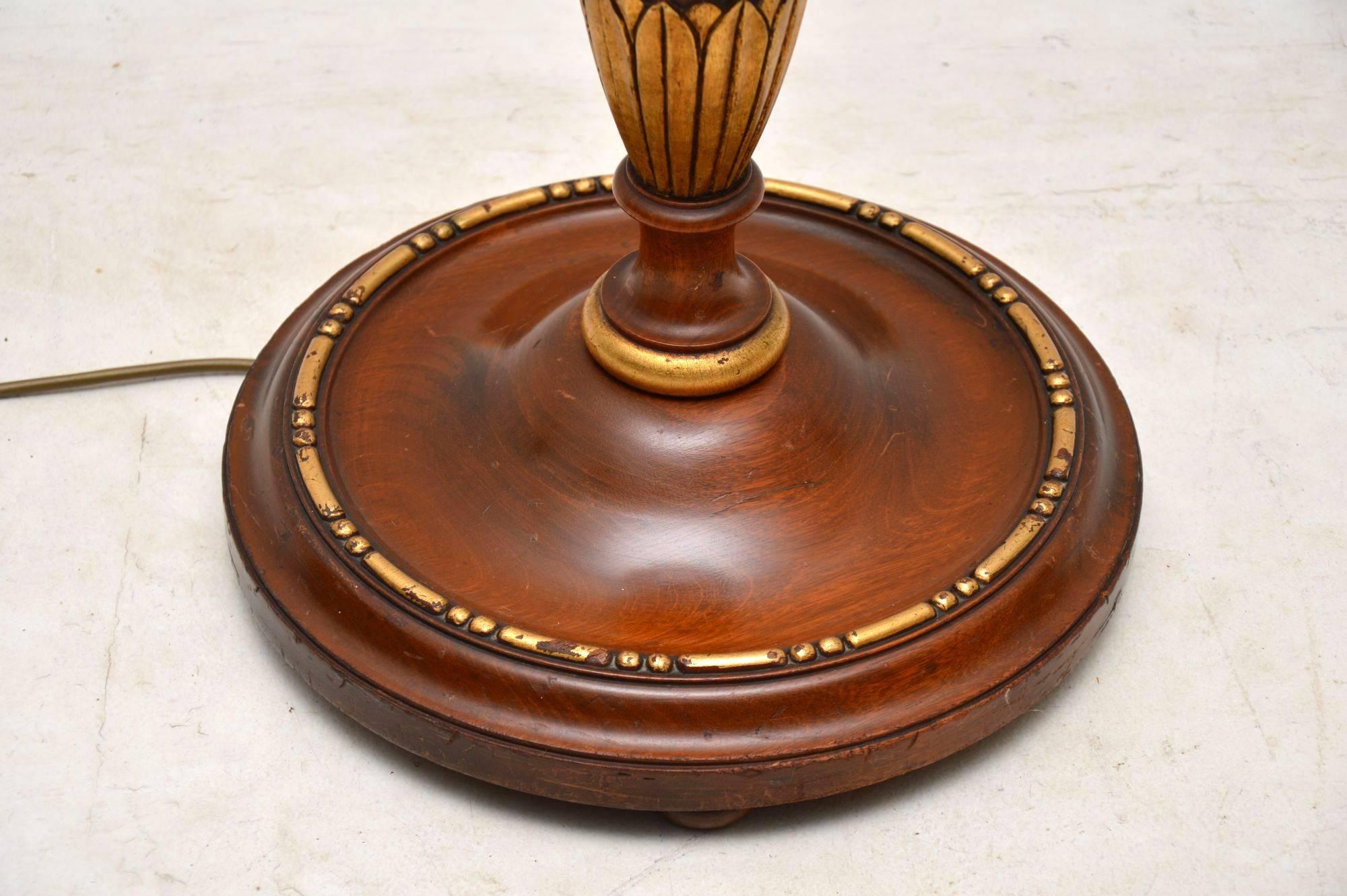 Antique Walnut and Gilt Lamp Stand 1