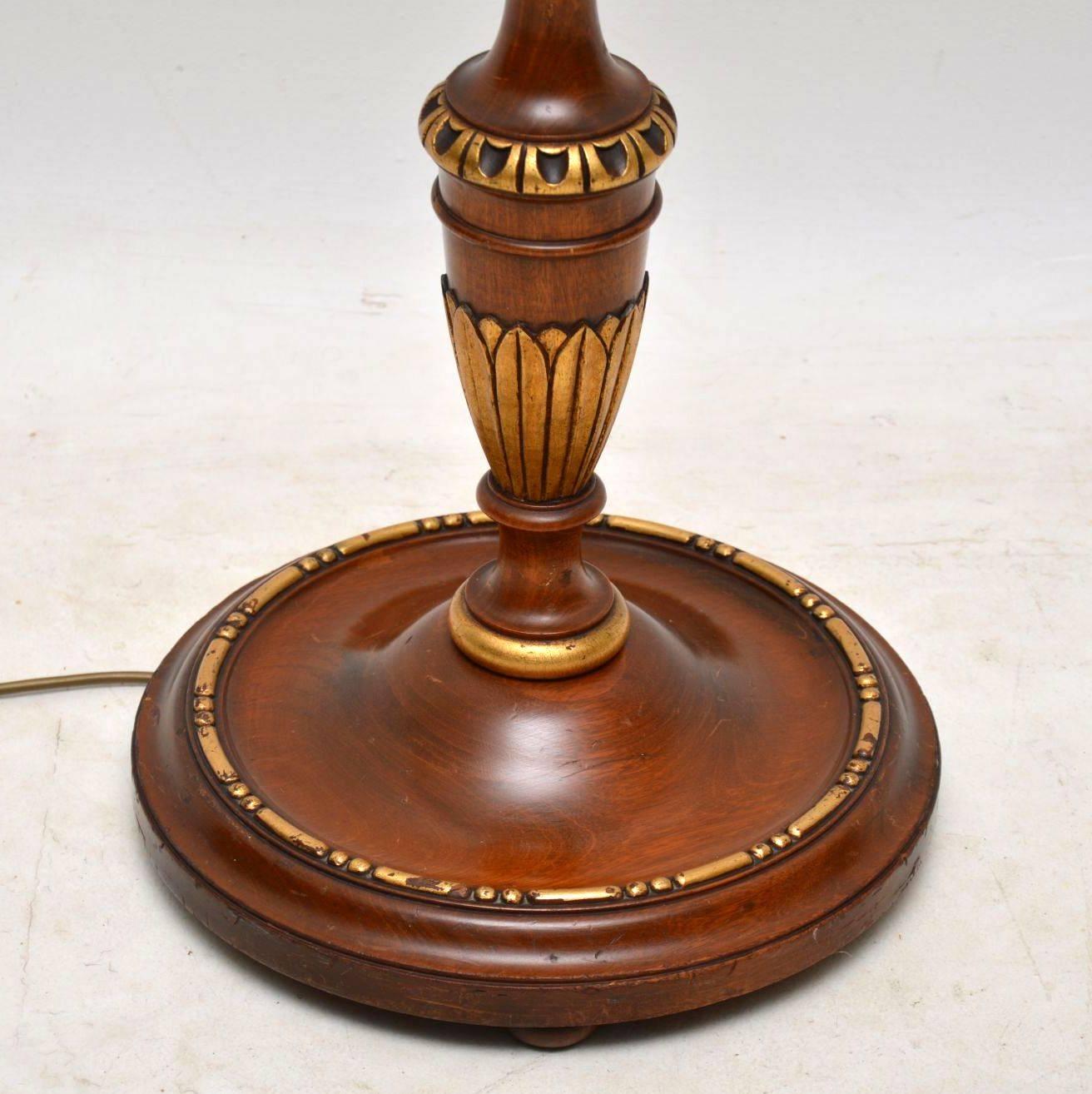 Antique Walnut and Gilt Lamp Stand 2