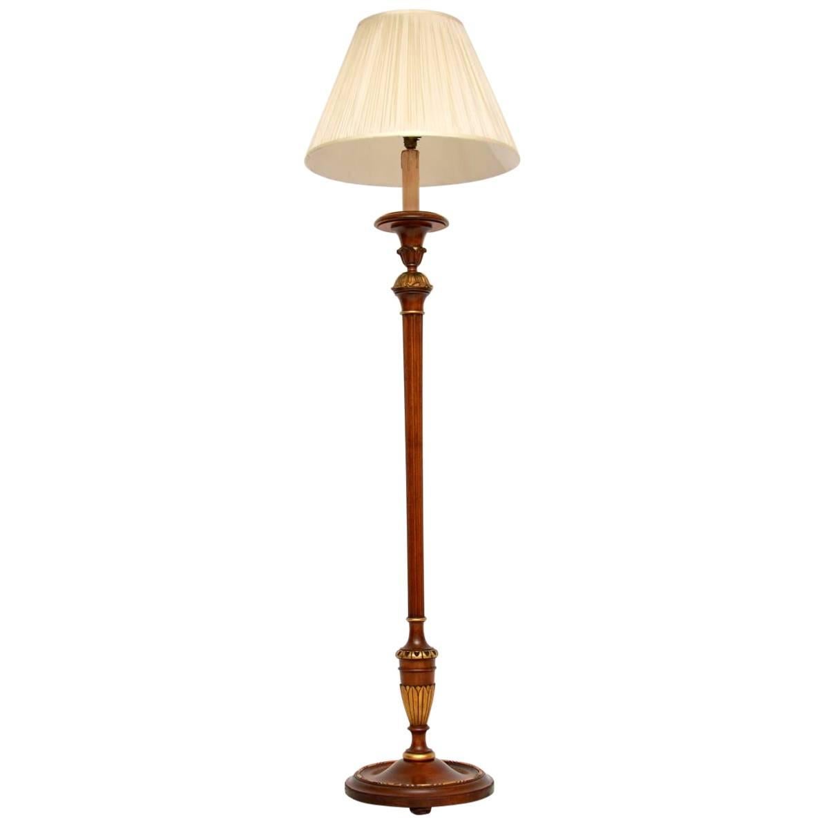 Antique Walnut and Gilt Lamp Stand