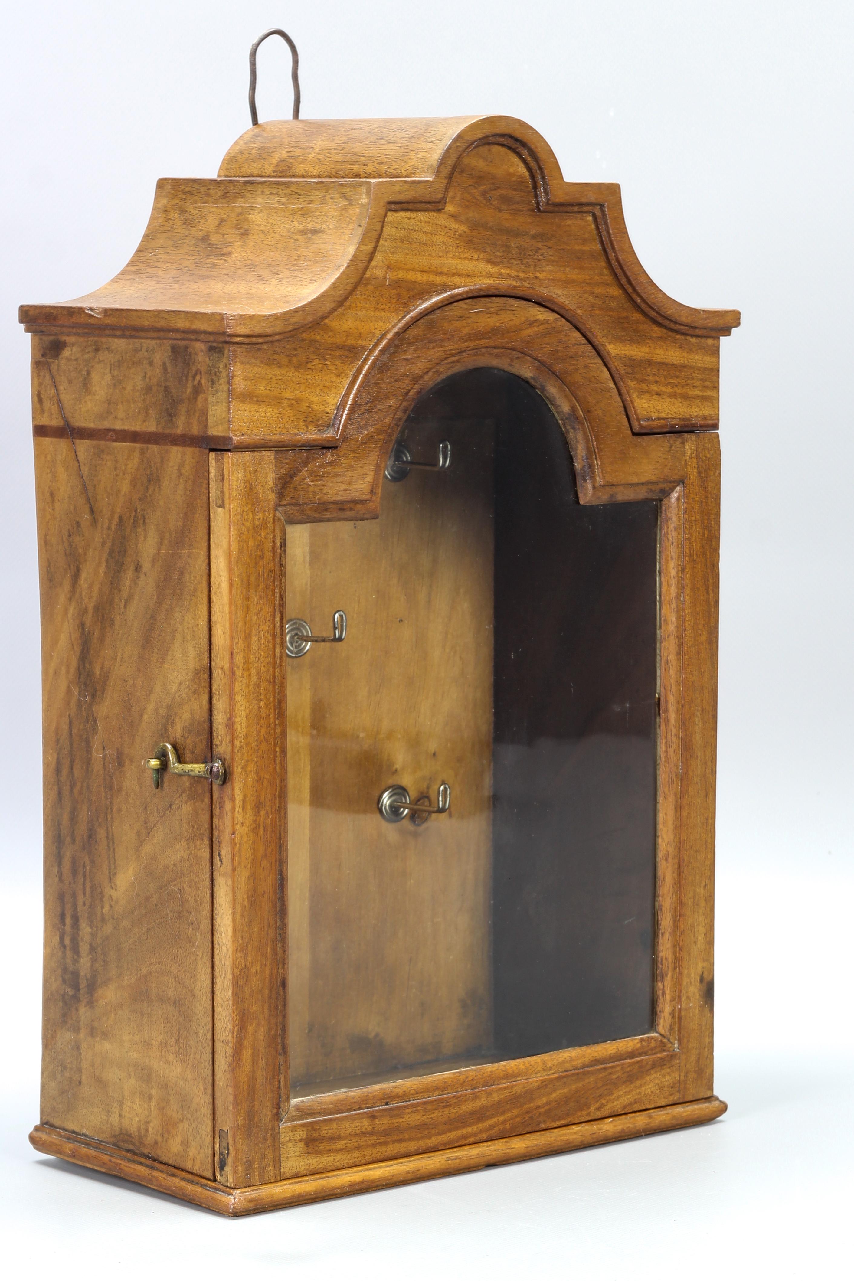 Antique Walnut and Glass Wall Hanging Key Cabinet, ca 1890 For Sale 3