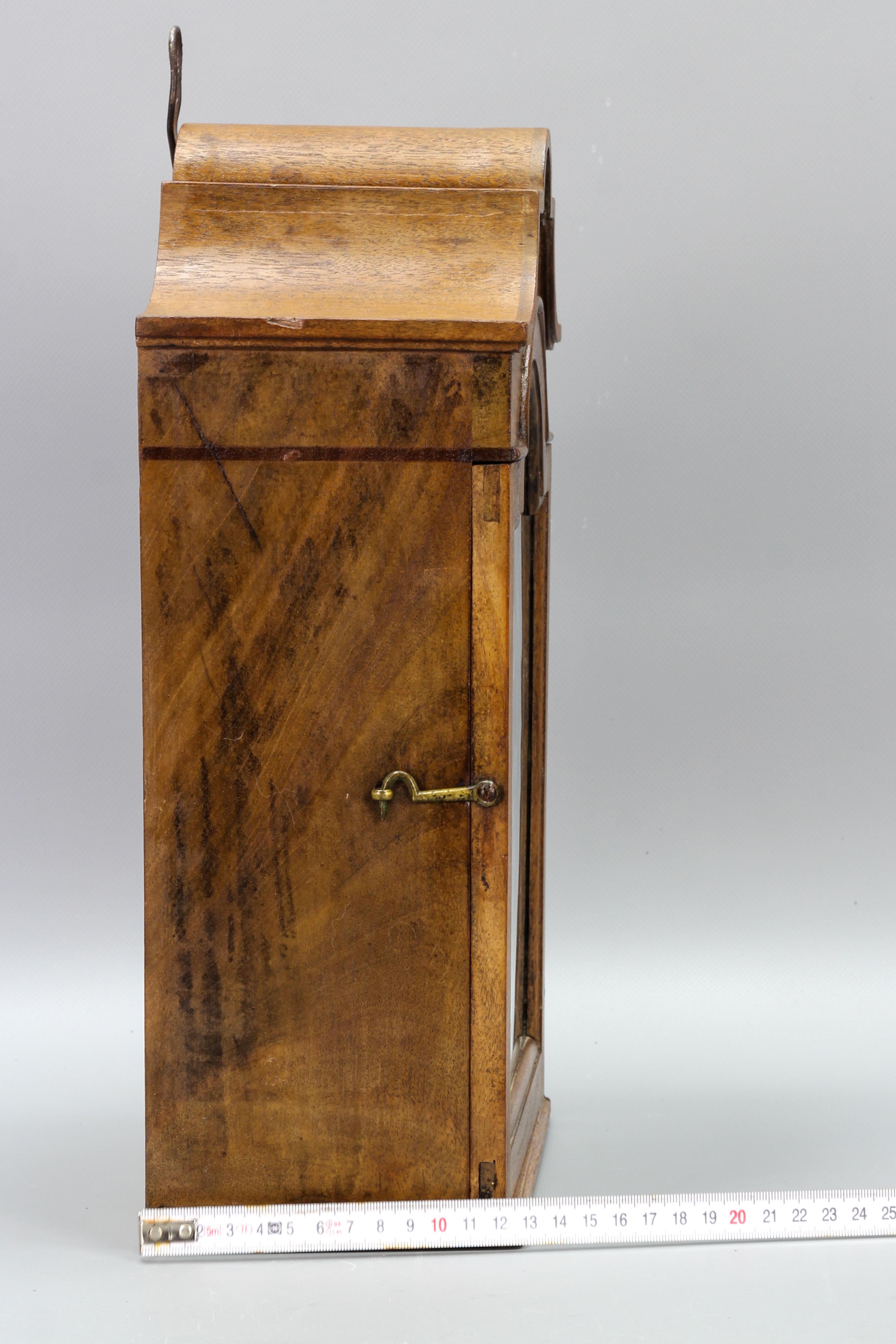 Antique Walnut and Glass Wall Hanging Key Cabinet, ca 1890 For Sale 7