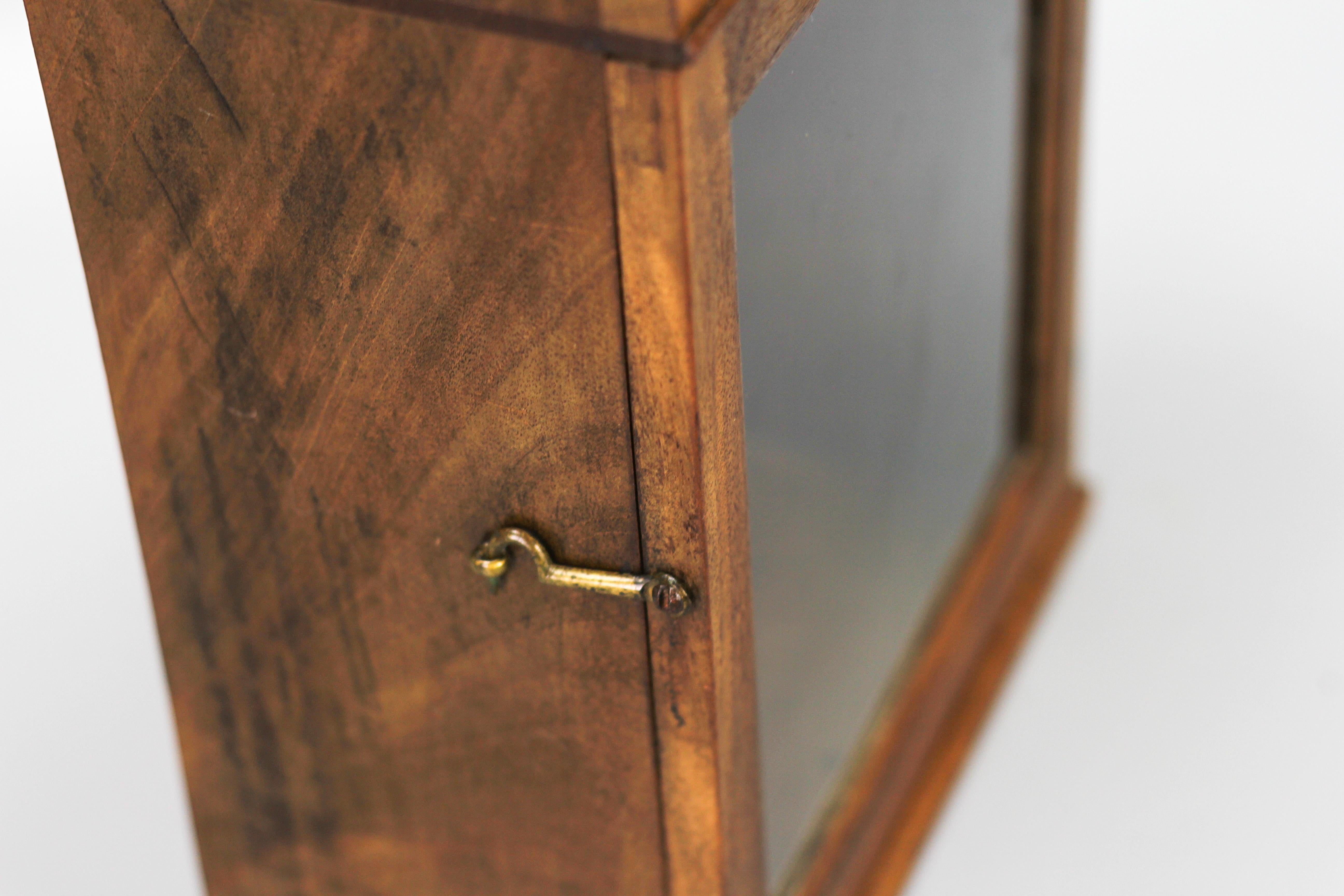 Antique Walnut and Glass Wall Hanging Key Cabinet, ca 1890 For Sale 8