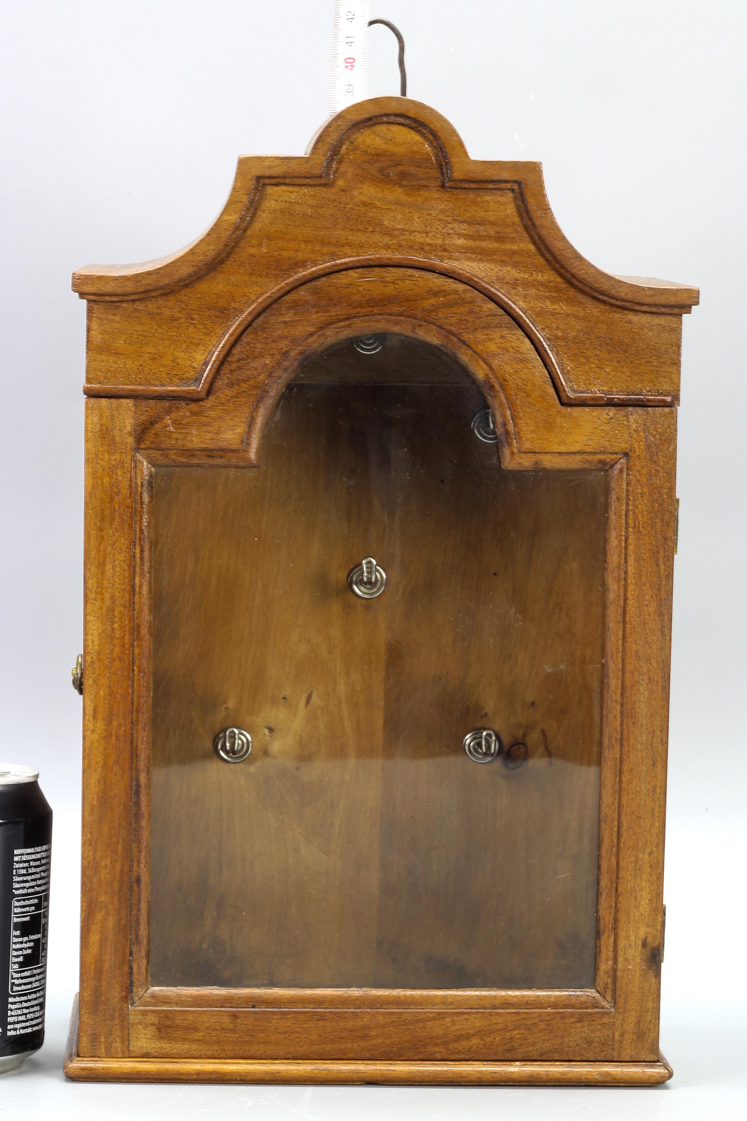 Antique Walnut and Glass Wall Hanging Key Cabinet, ca 1890 For Sale 13