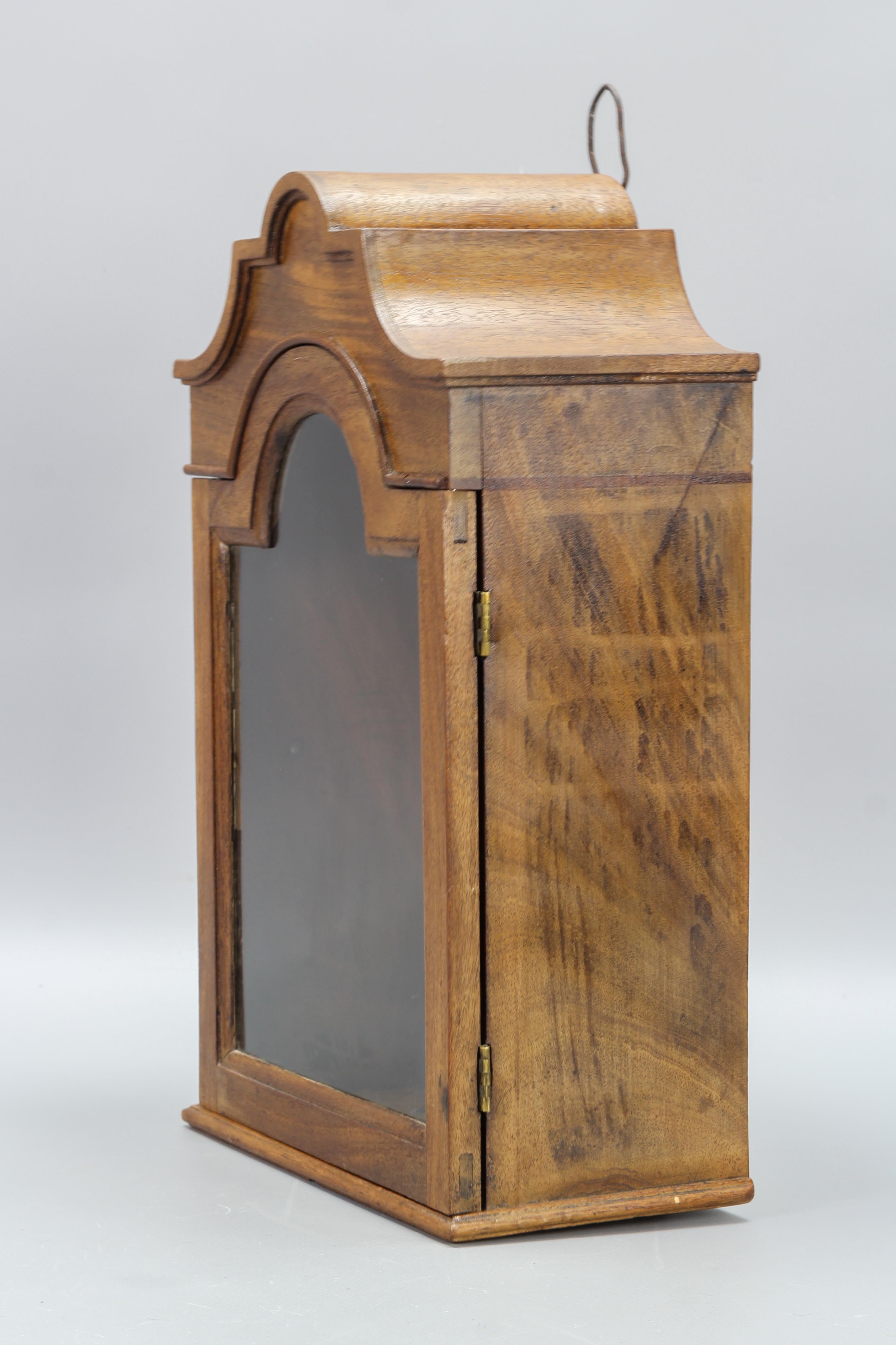 Antique Walnut and Glass Wall Hanging Key Cabinet, ca 1890 For Sale 1