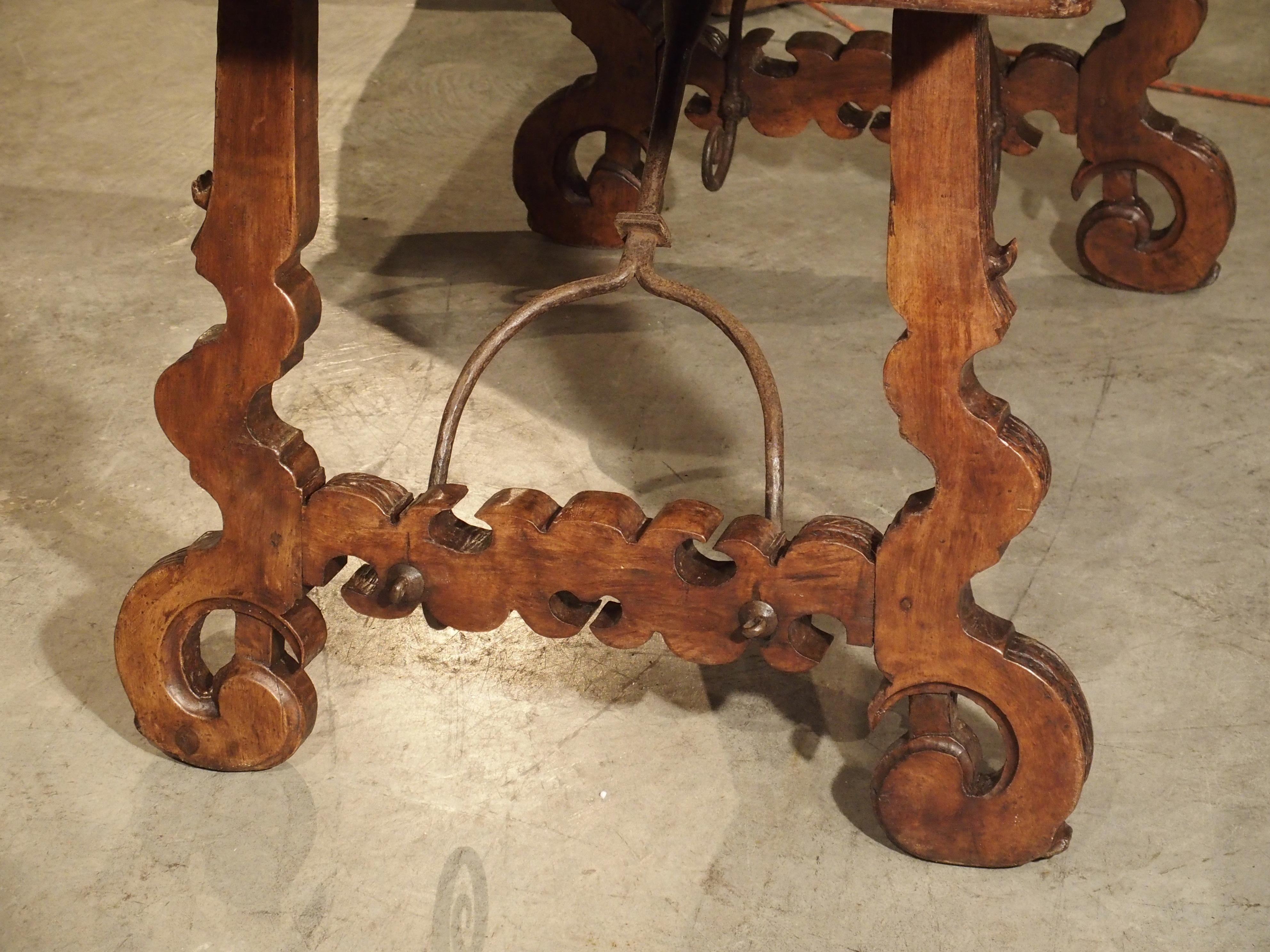 Antique Walnut and Iron Table from Spain, circa 1800 5