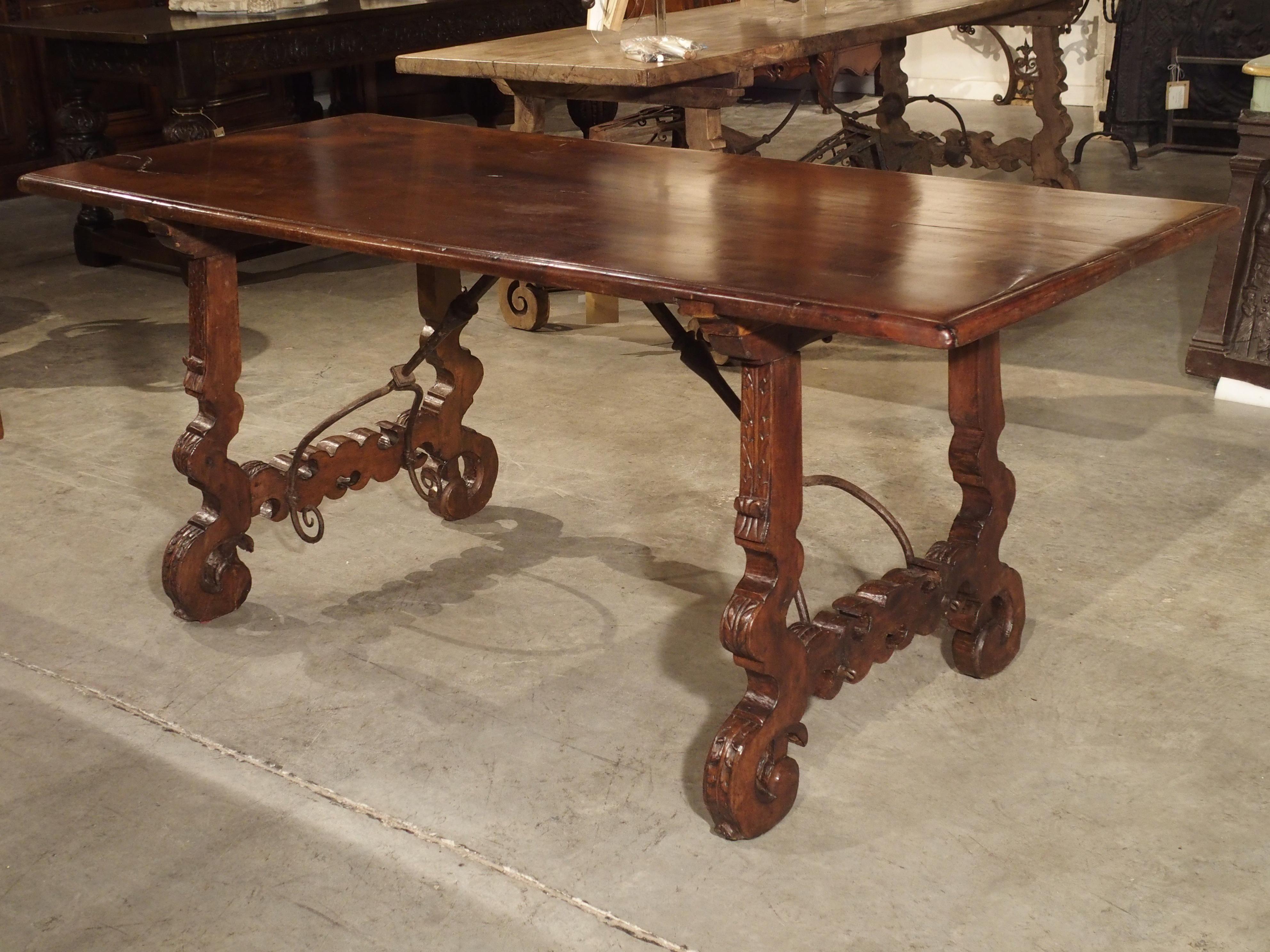 Antique Walnut and Iron Table from Spain, circa 1800 8