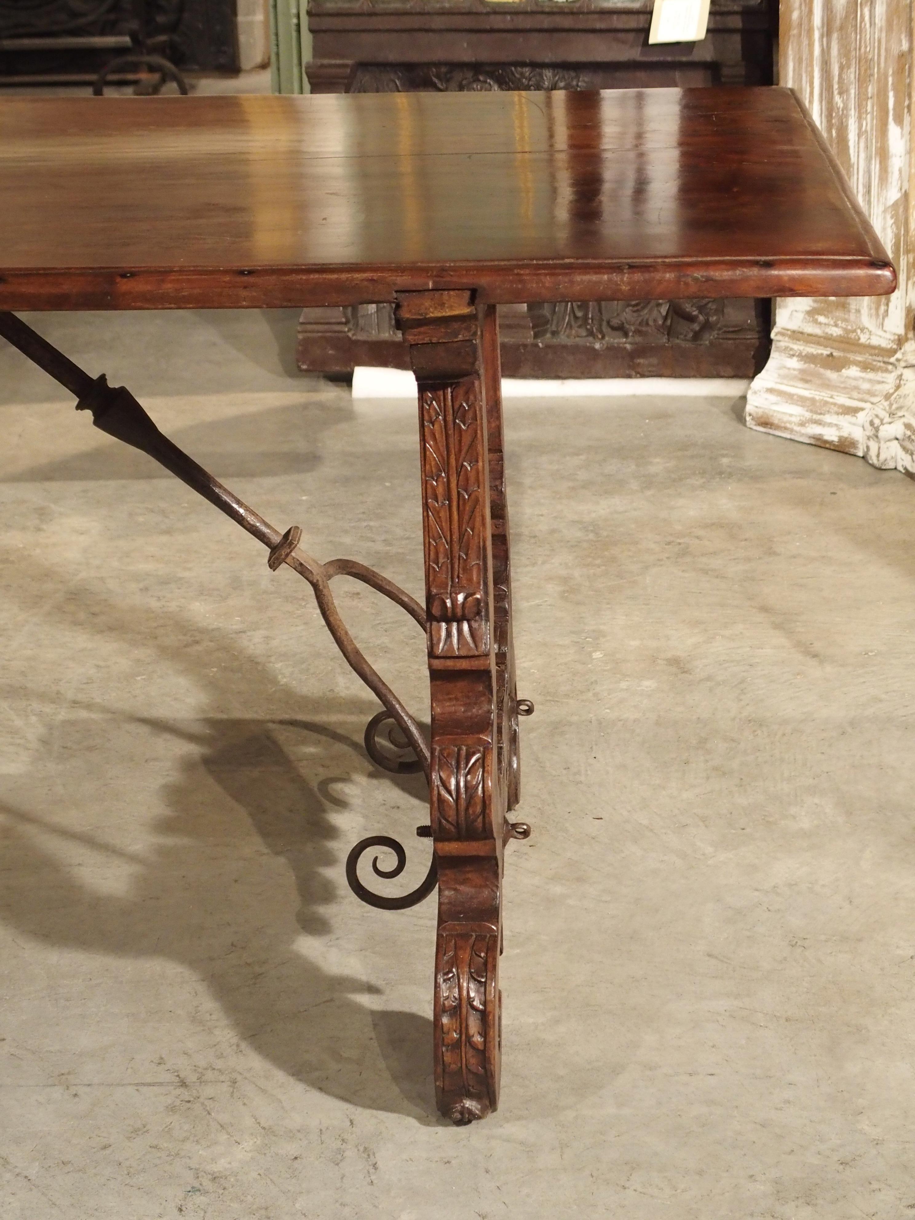 Antique Walnut and Iron Table from Spain, circa 1800 10