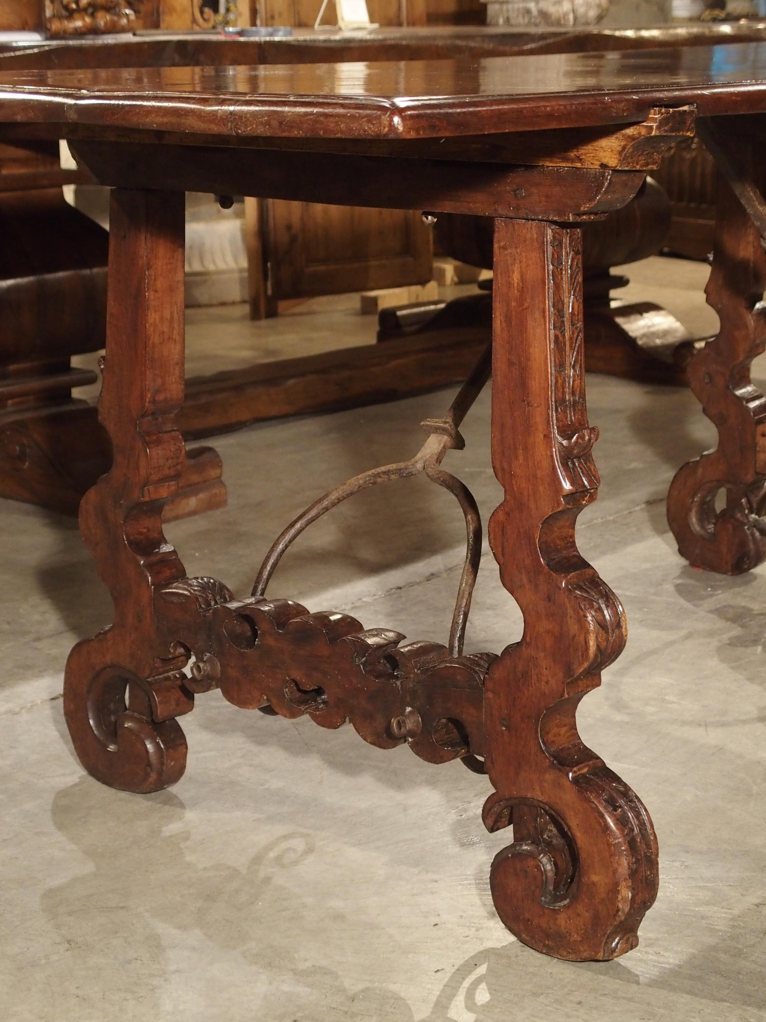 Spanish Antique Walnut and Iron Table from Spain, circa 1800