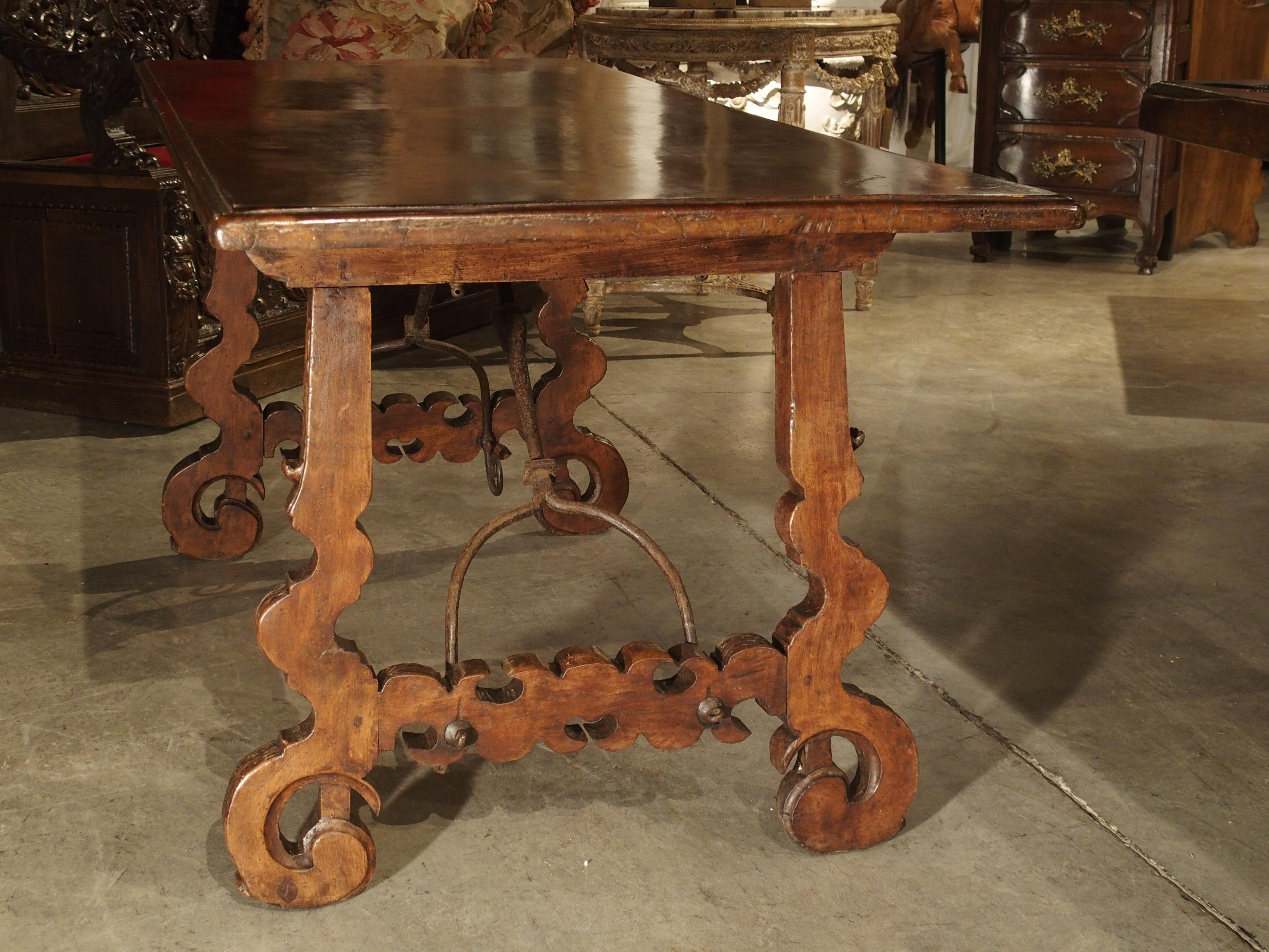 Antique Walnut and Iron Table from Spain, circa 1800 3