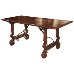 Antique Walnut and Iron Table from Spain, circa 1800