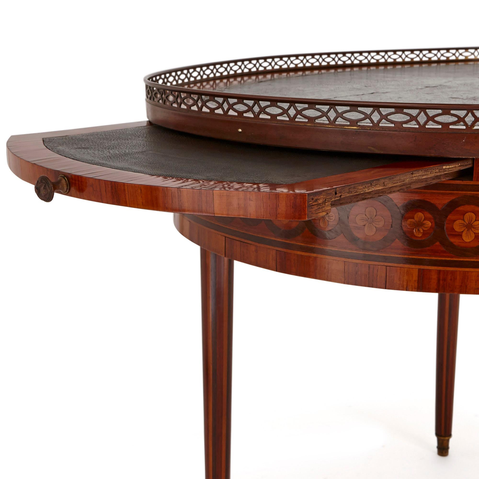 19th Century Antique Walnut and Marquetry Writing Desk For Sale