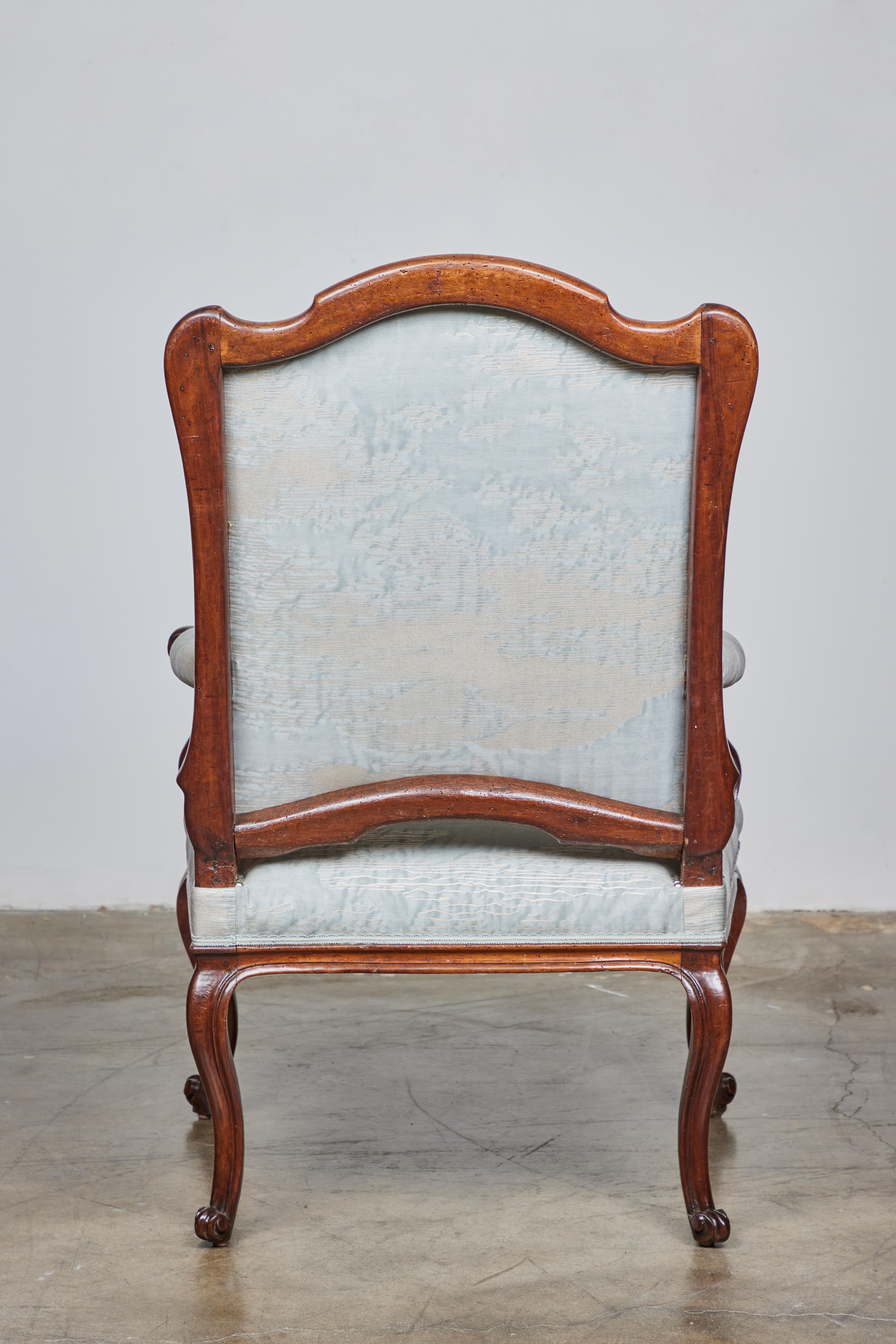 Italian Antique Walnut Arm Chair