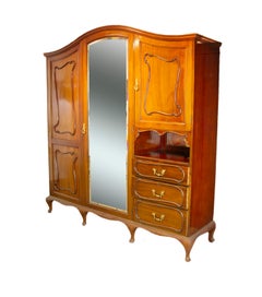Antique Walnut Armoire, Victorian Wardrobe, J Scott, Scotland, 1890
