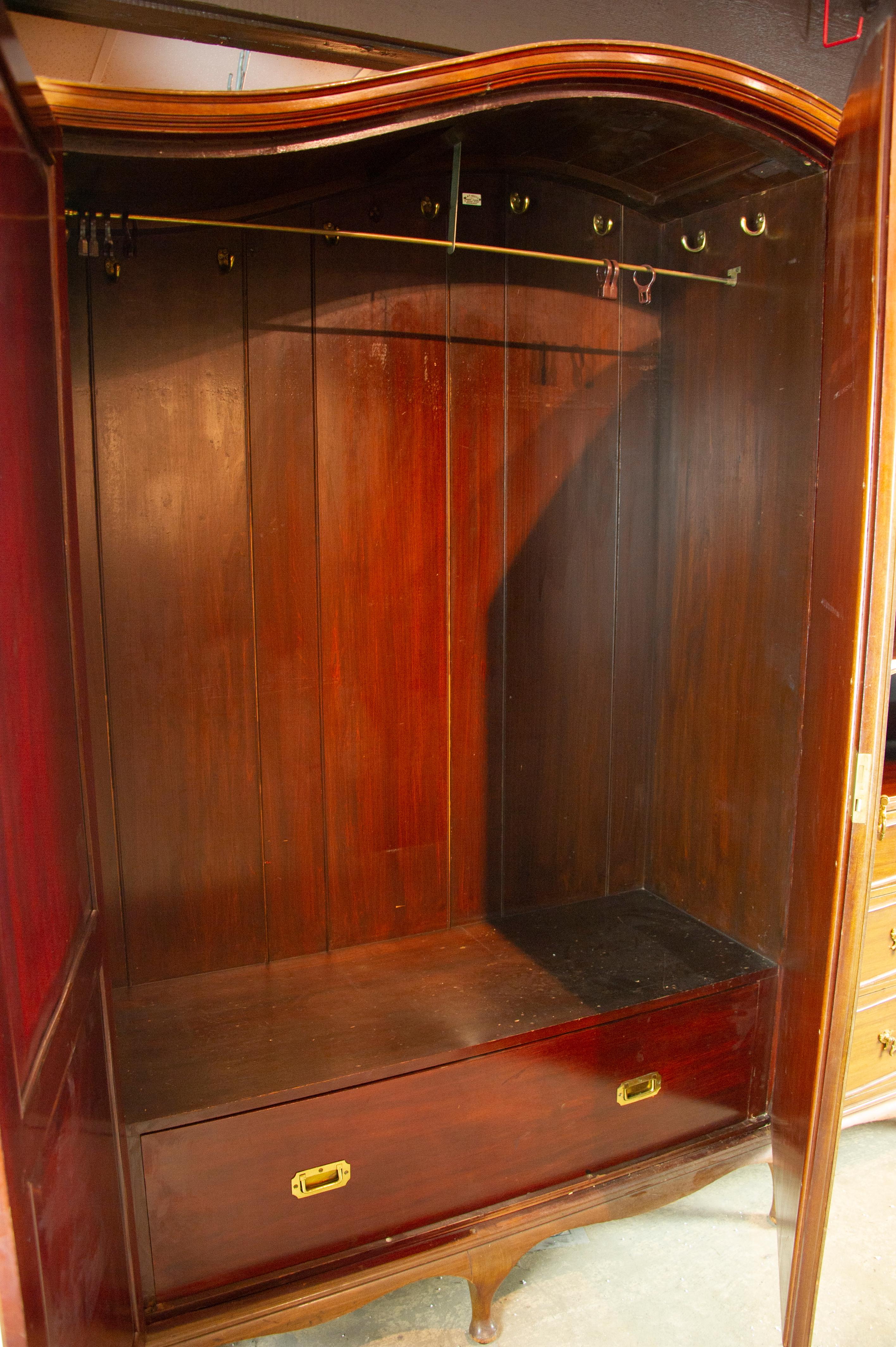 Scottish Antique Walnut Armoire, Victorian Wardrobe, J Scott, Scotland, 1890