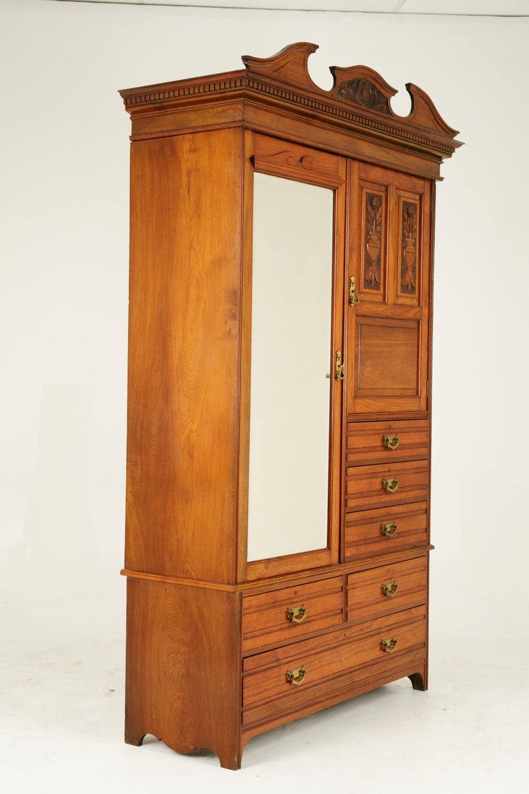 Antique Walnut Armoire Vintage  Compactum Walnut Closet  