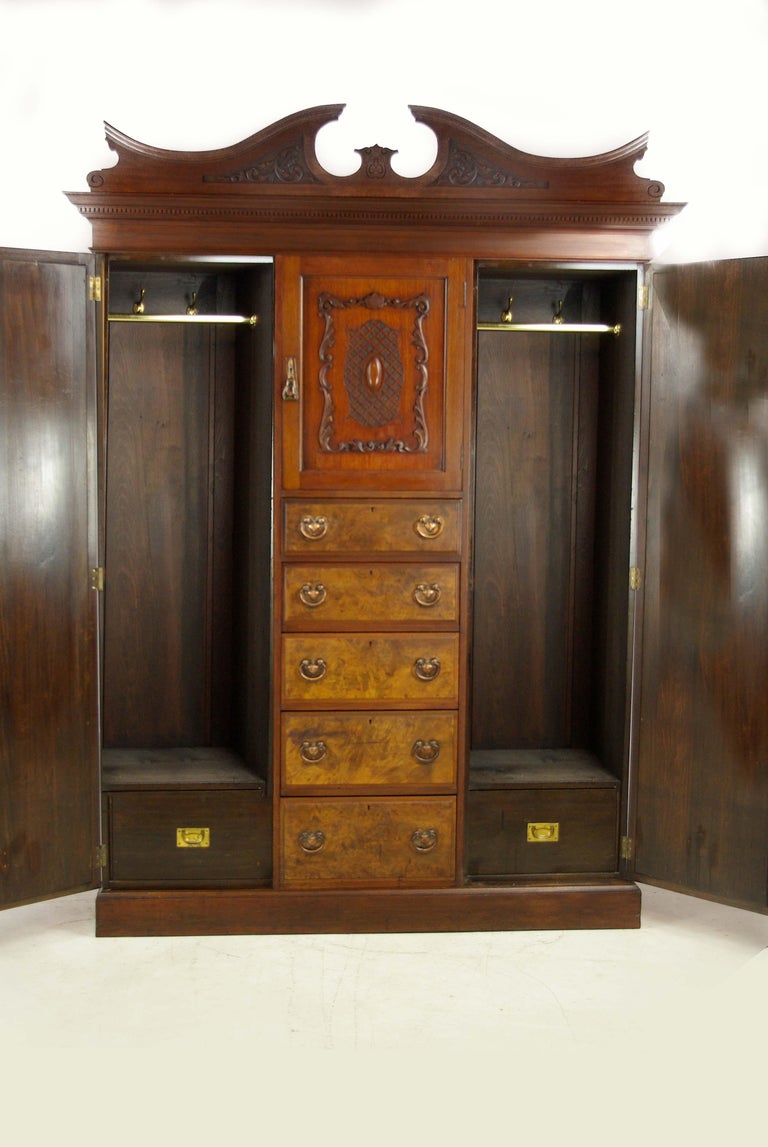 Antique Walnut Armoire, Walnut Wardrobe, Chest of Drawers, Scotland 1900 at 1stDibs antique