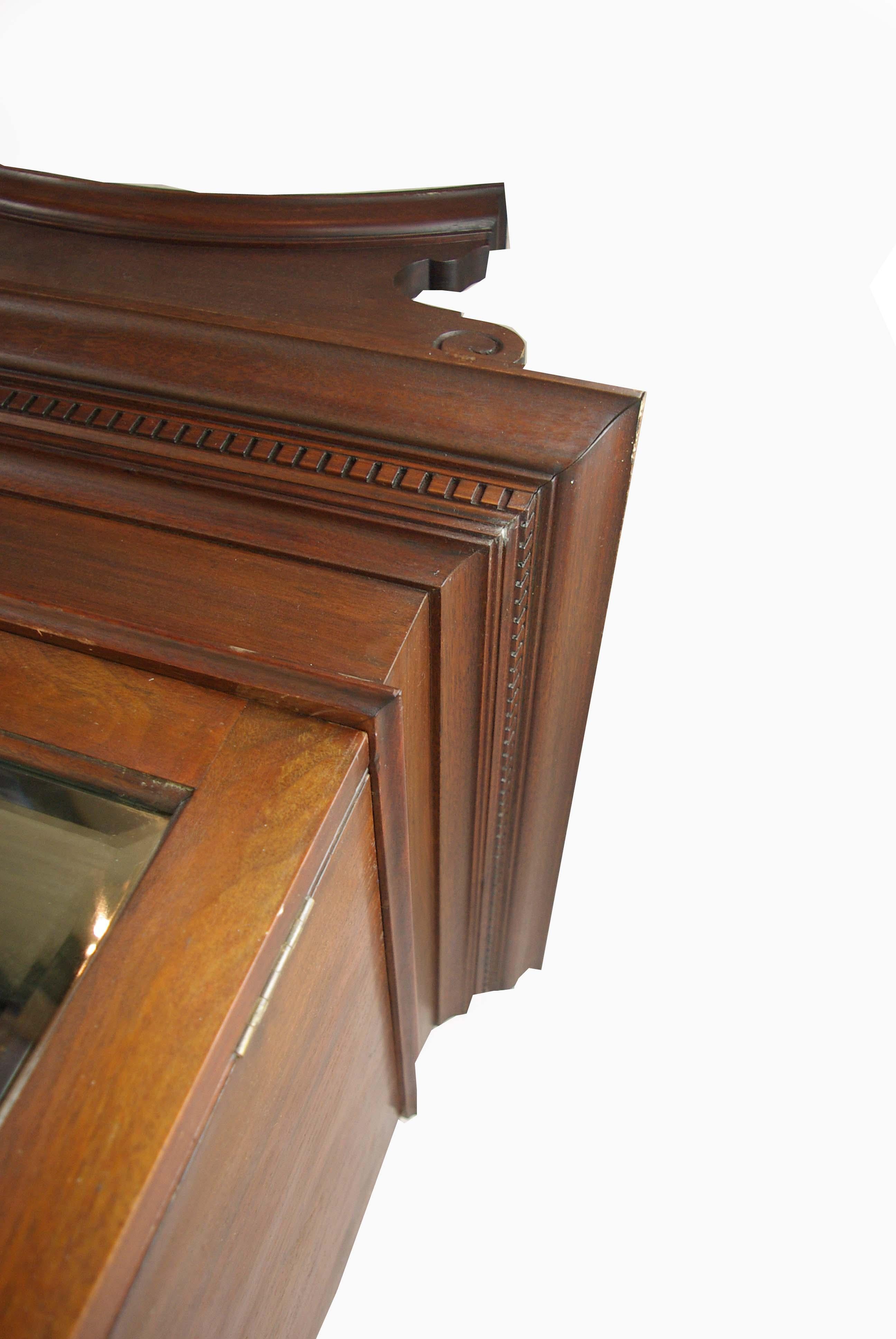 Early 20th Century Antique Walnut Armoire, Walnut Wardrobe, Chest of Drawers, Scotland 1900