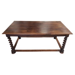 Antique Walnut Barley Twist Dining Table