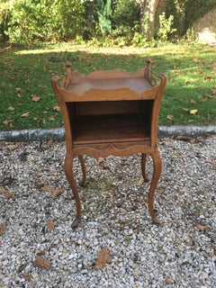Antique Walnut Bedside Table Louis XV Baroque Style