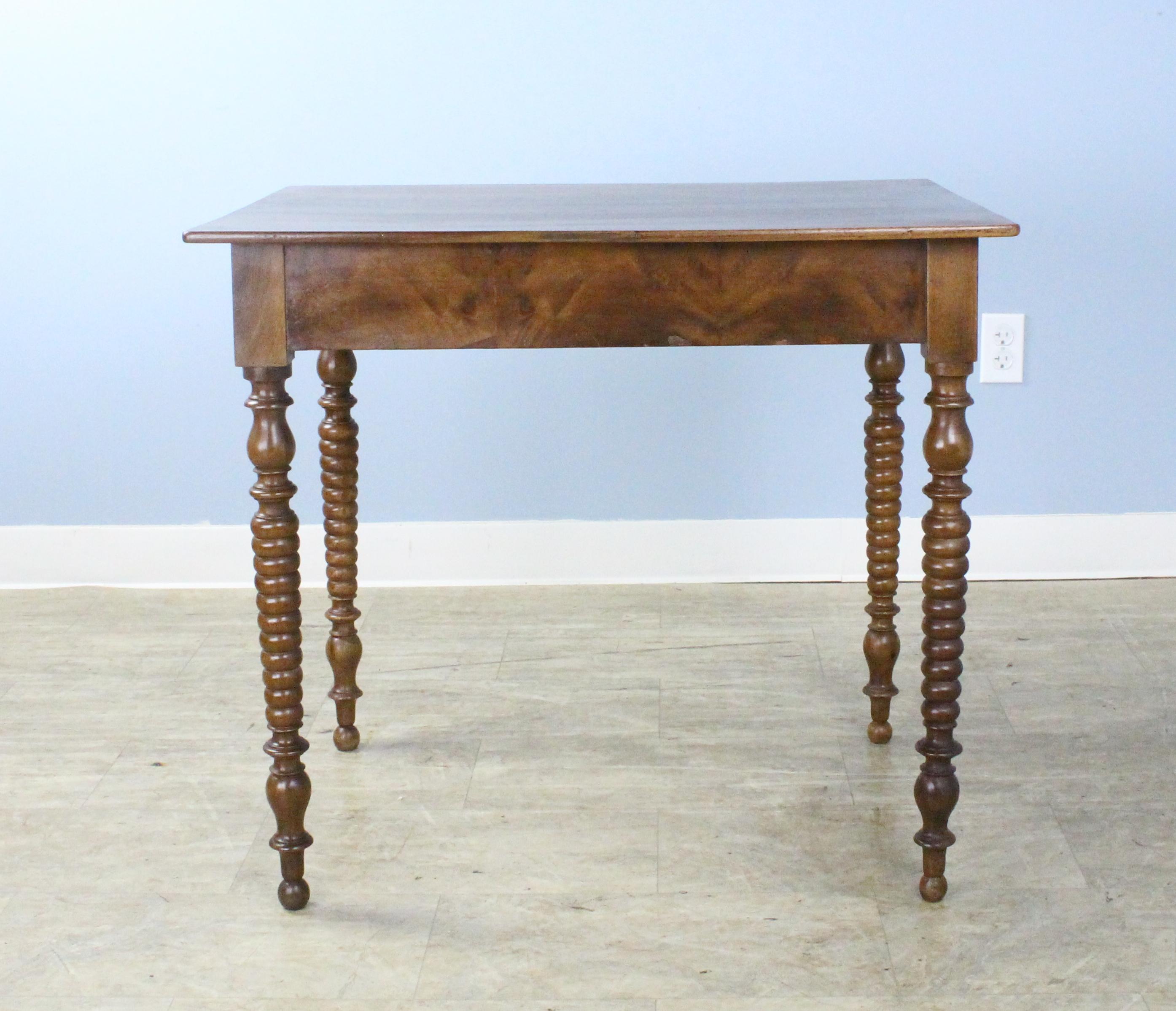 Antique Walnut Bobbin Leg Side Table 5