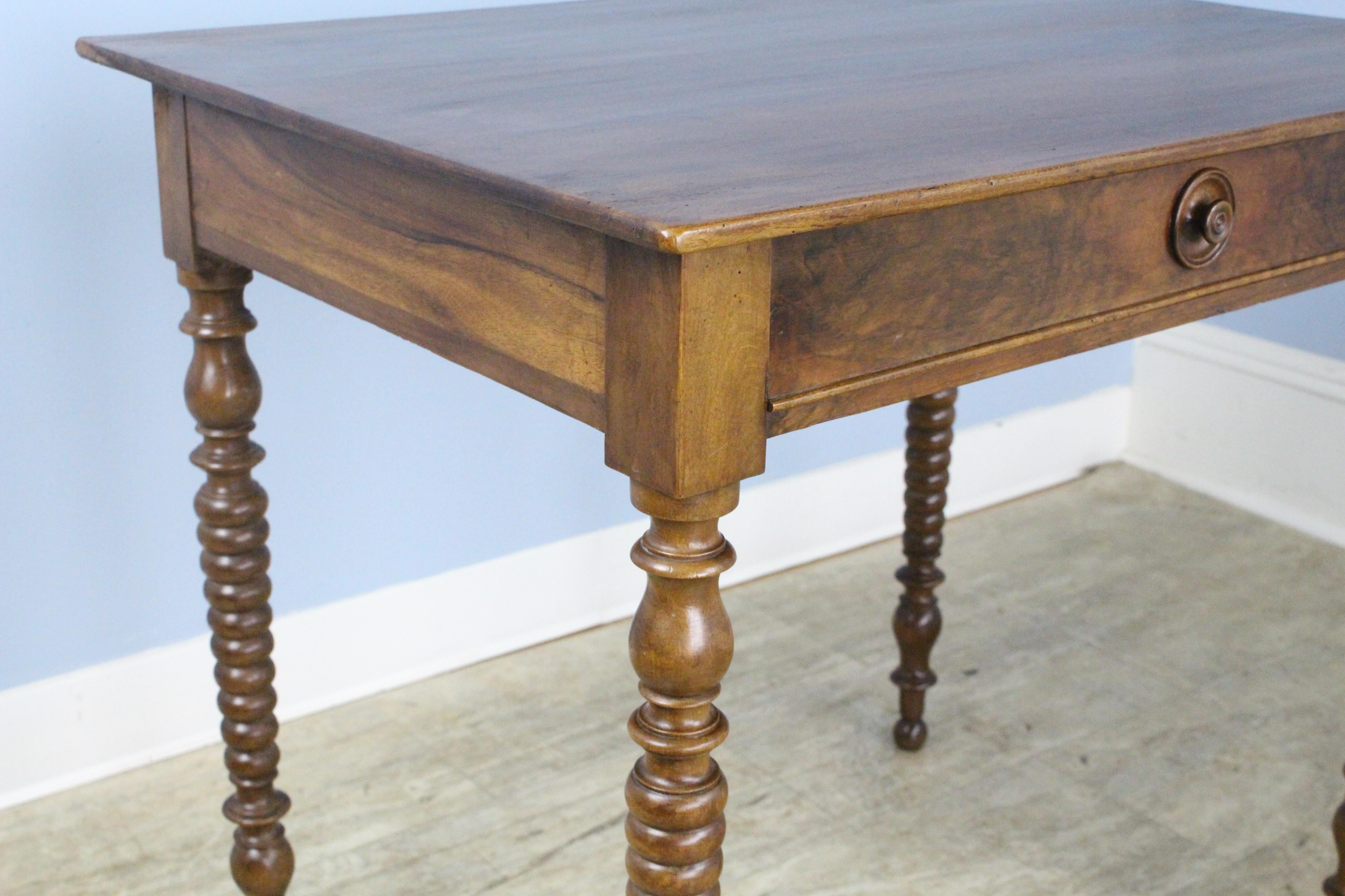 Antique Walnut Bobbin Leg Side Table 3