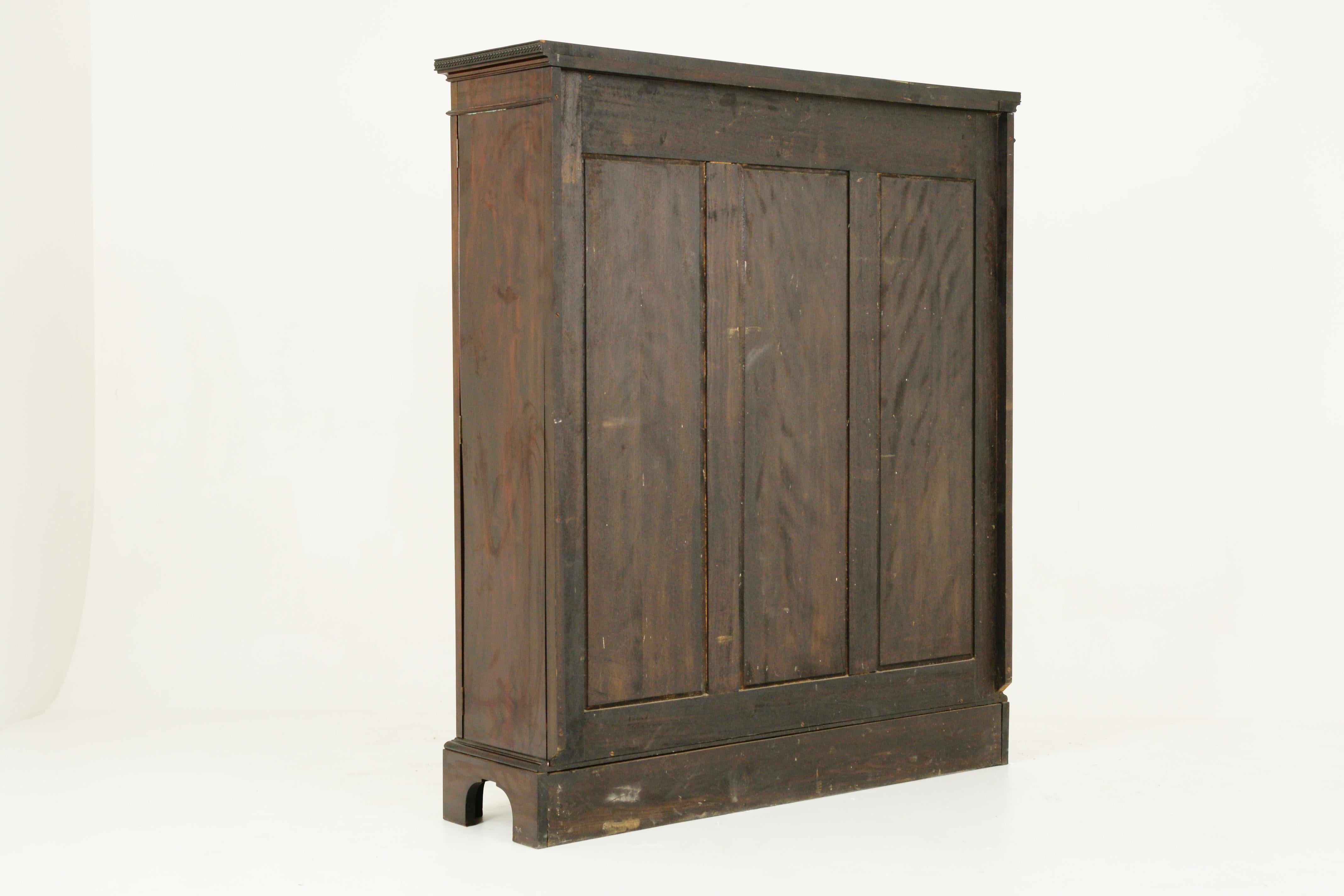 Antique Walnut Bookcase, Display Cabinet, Two Door Bookcase, Scotland, B1408A 9