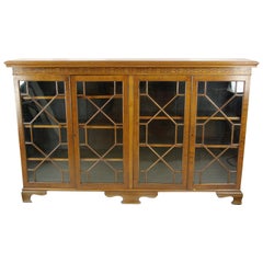 Antique Walnut Bookcase, Display Cabinet, Walnut, Scotland, 1910, Antiques