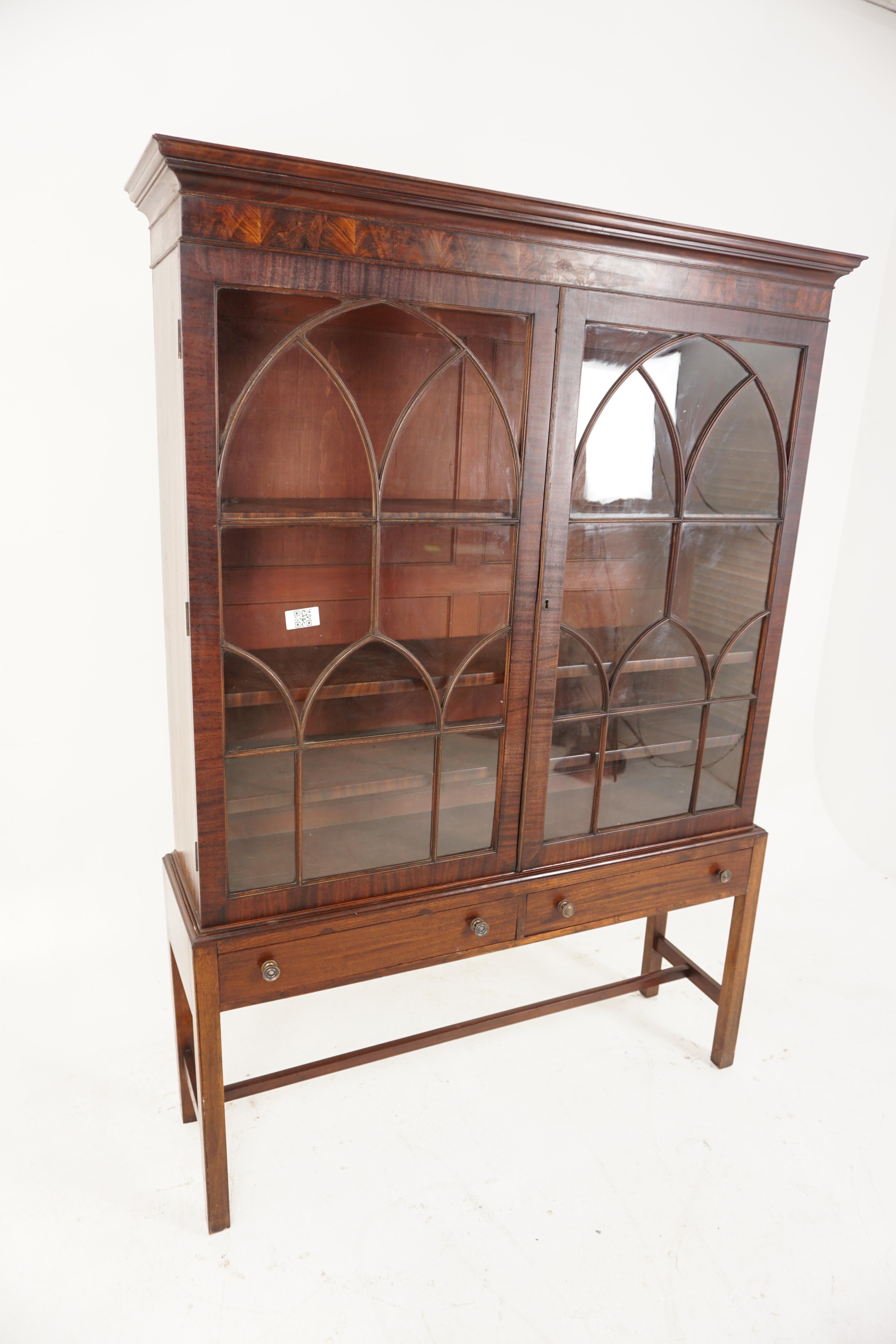 antique glass front bookcase