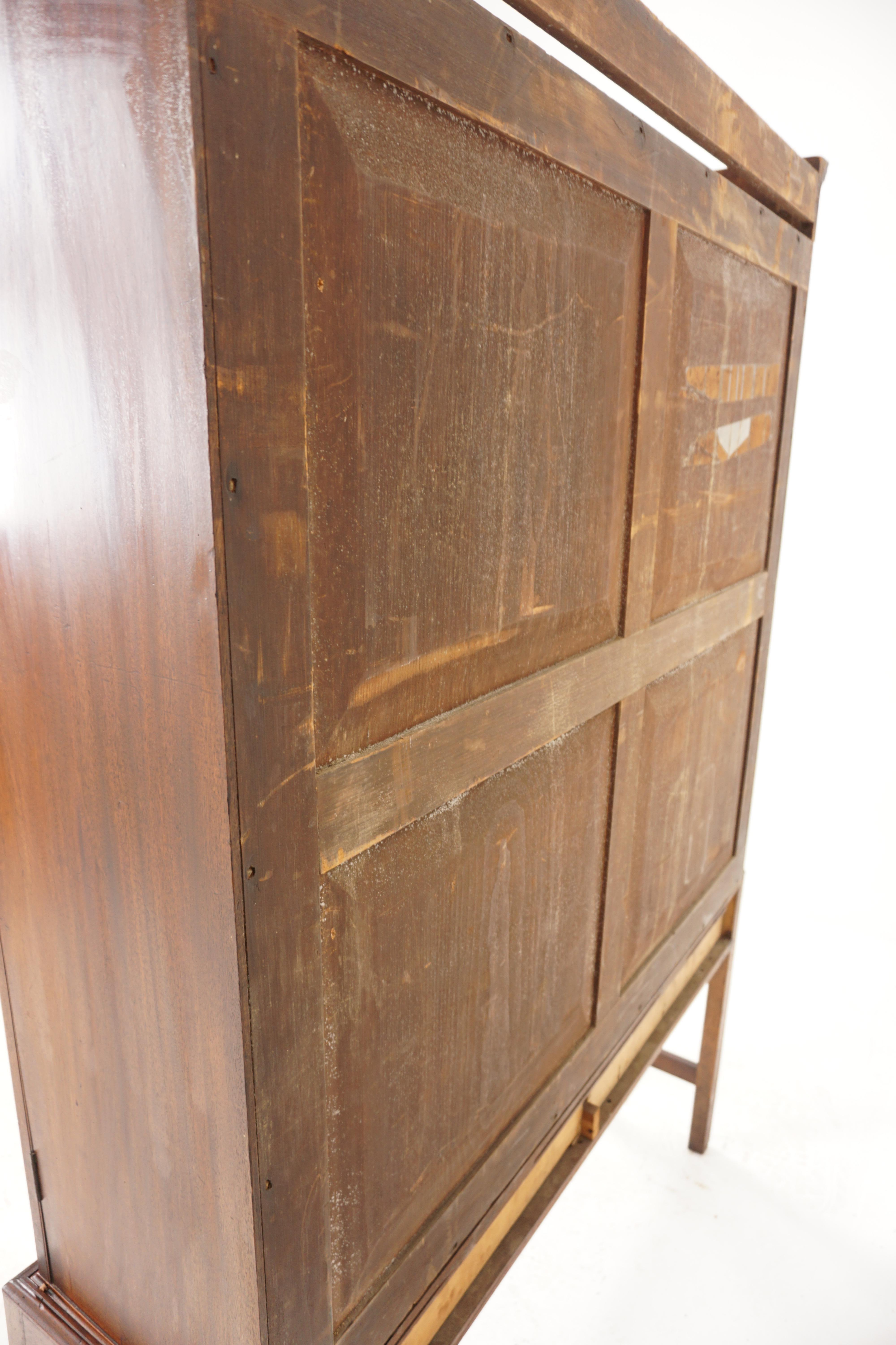 Antique Walnut Bookcase, Glass Fronted Bookshelf, Scotland 1840, H964 In Good Condition In Vancouver, BC