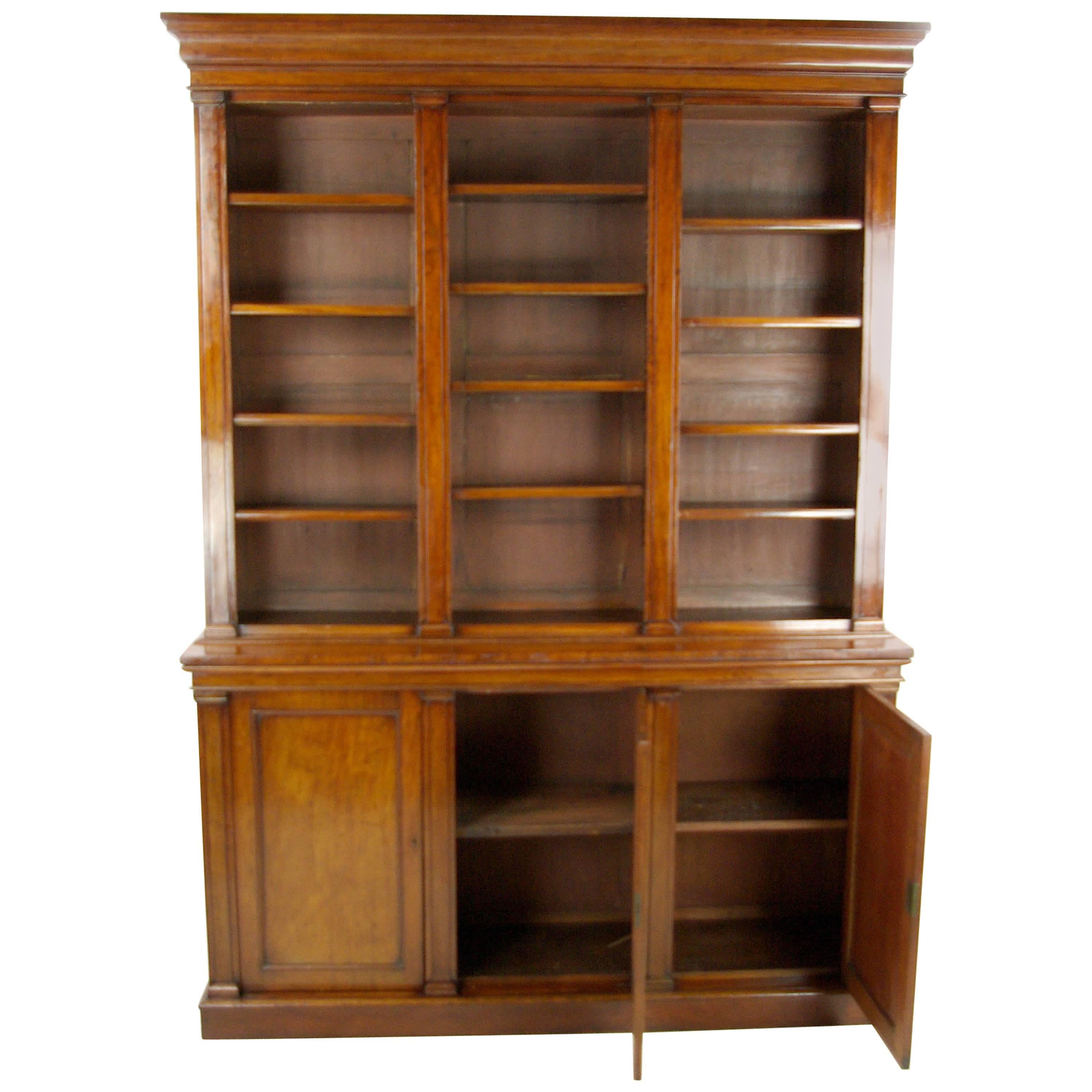 Antique Walnut Bookcase, Open Bookcase, Victorian, Scotland, 1860  REDUCED!!!
