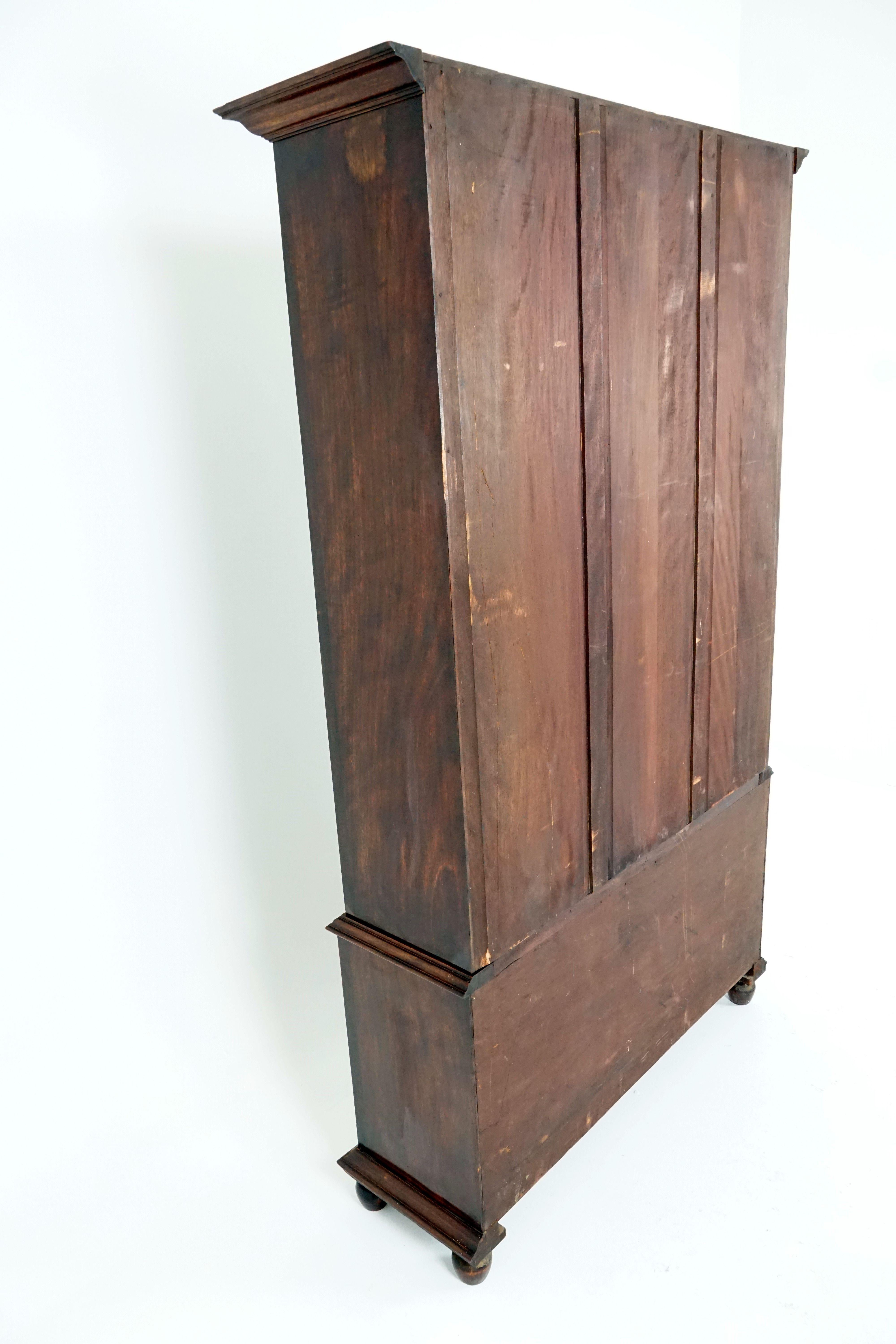 Antique Walnut Bookcase, Tall, 4-Door, by A. Gardner & Son, Scotland 1910, B1861 In Good Condition In Vancouver, BC