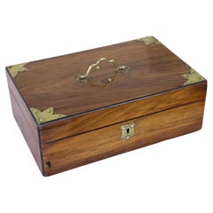 Antique Walnut Box with Brass Accents
