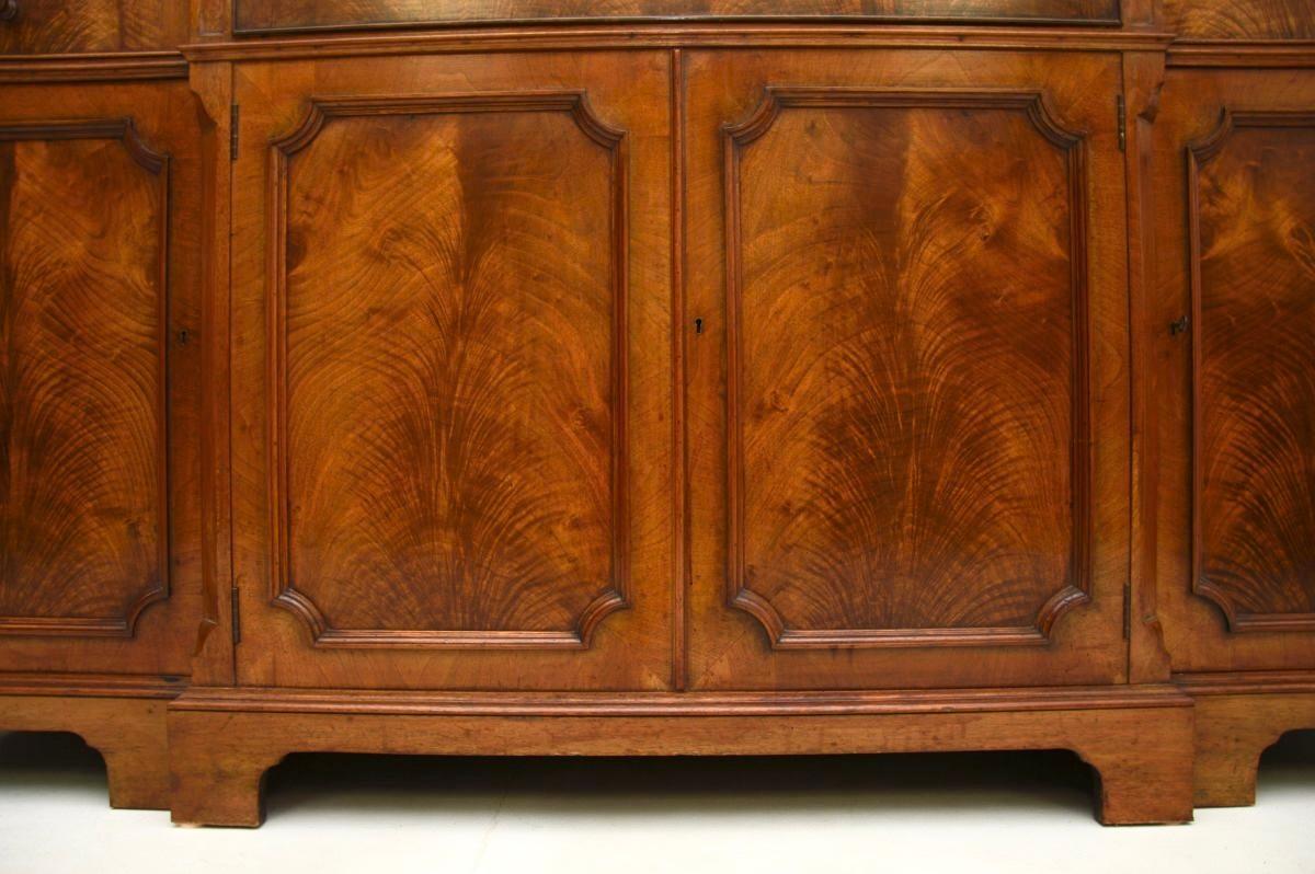 Antique Walnut Breakfront Secretaire Bookcase 7