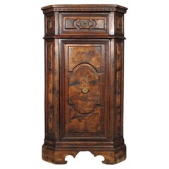 Antique Walnut Burl Corner Cabinet - Timeless Elegance