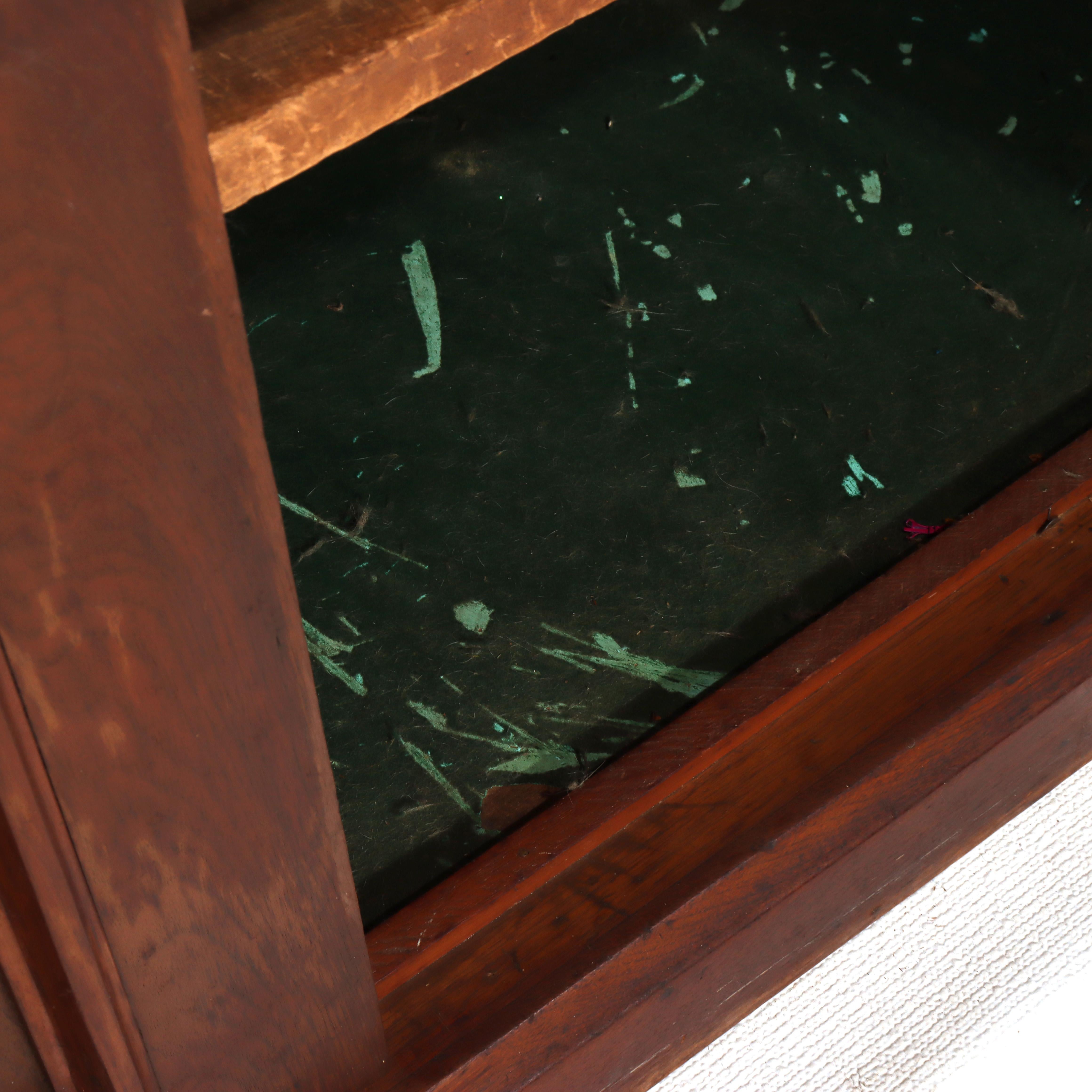 Antique Walnut & Burl Drop Front Desk With Teardrop Pulls c1880 For Sale 6