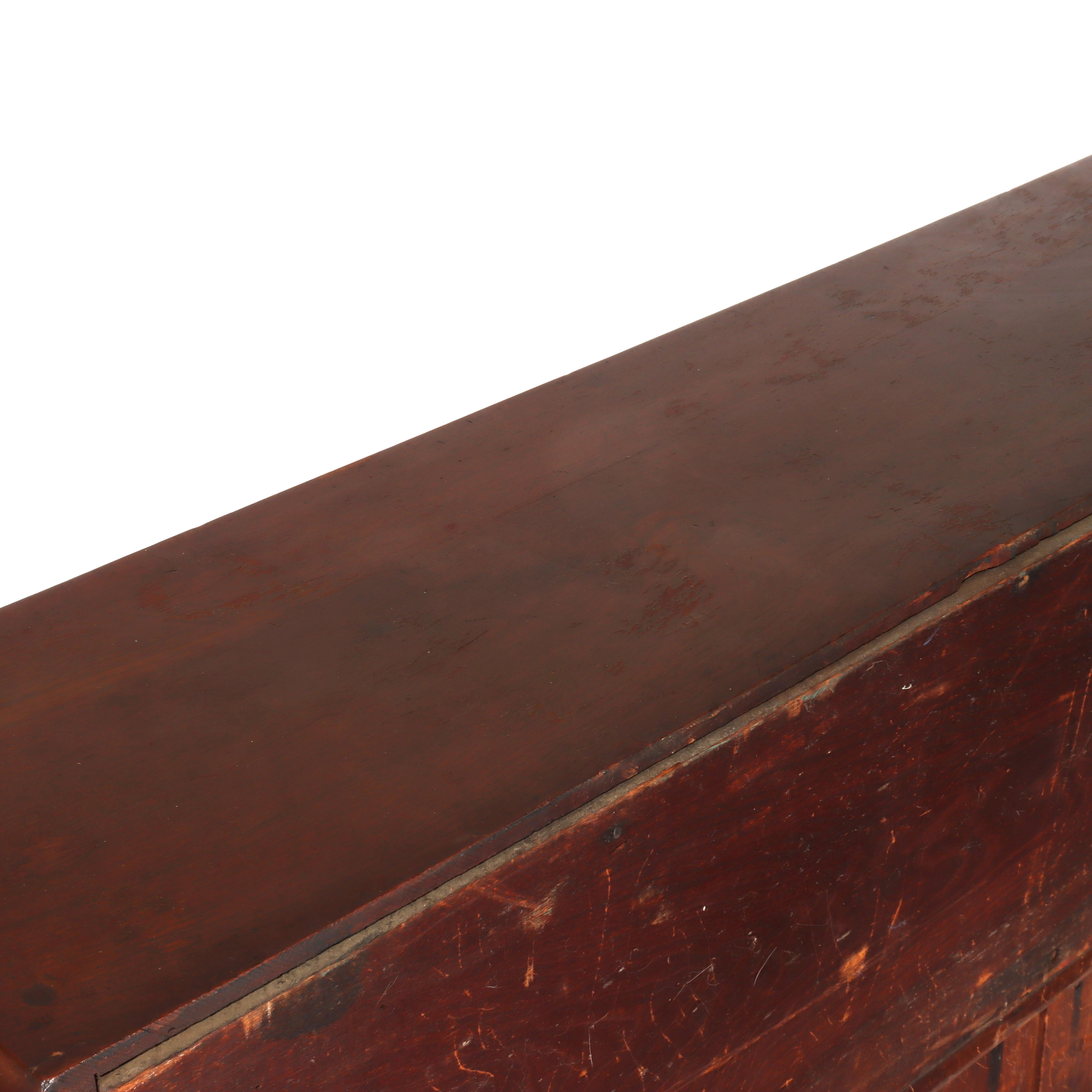 Antique Walnut & Burl Drop Front Desk With Teardrop Pulls c1880 For Sale 9