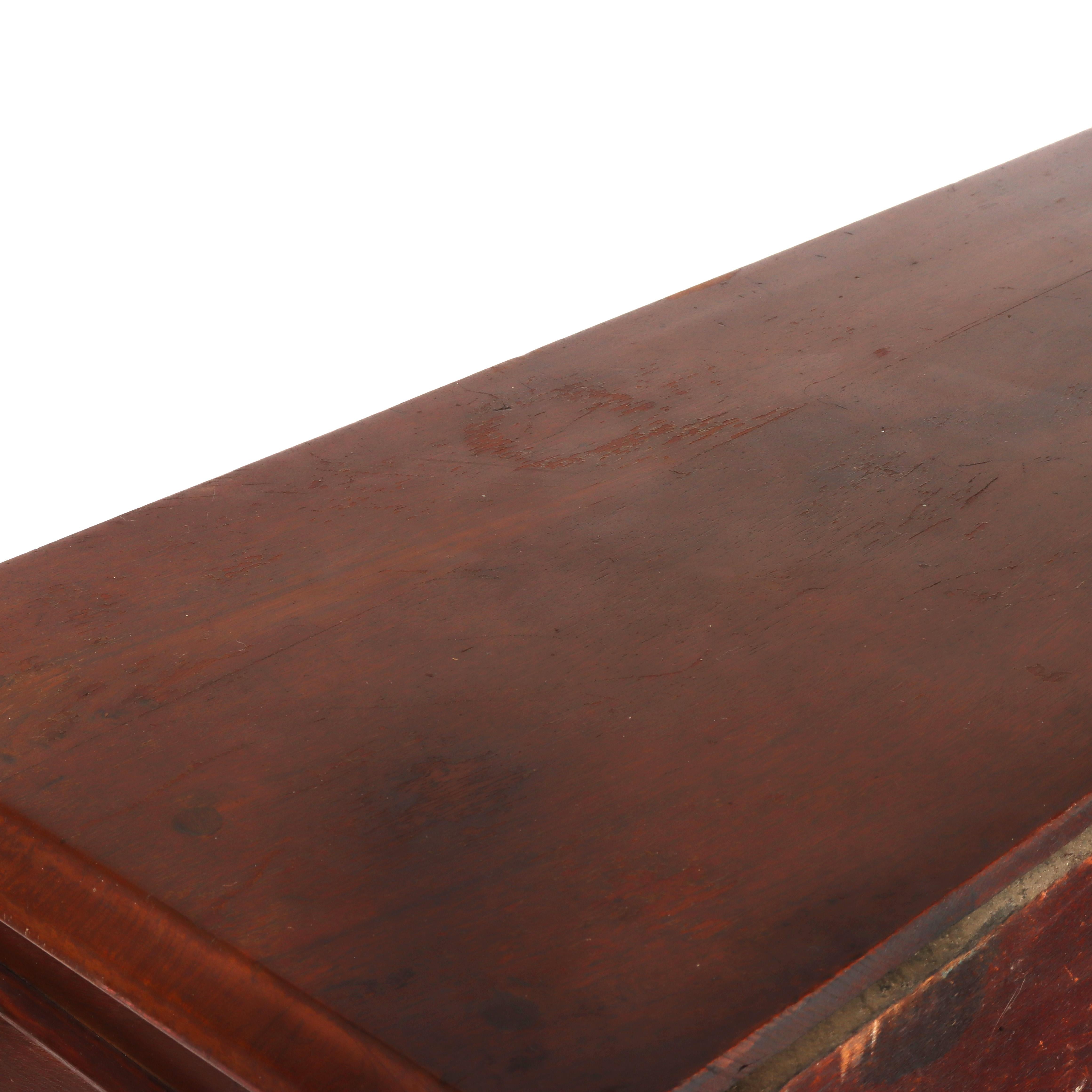 Antique Walnut & Burl Drop Front Desk With Teardrop Pulls c1880 For Sale 10