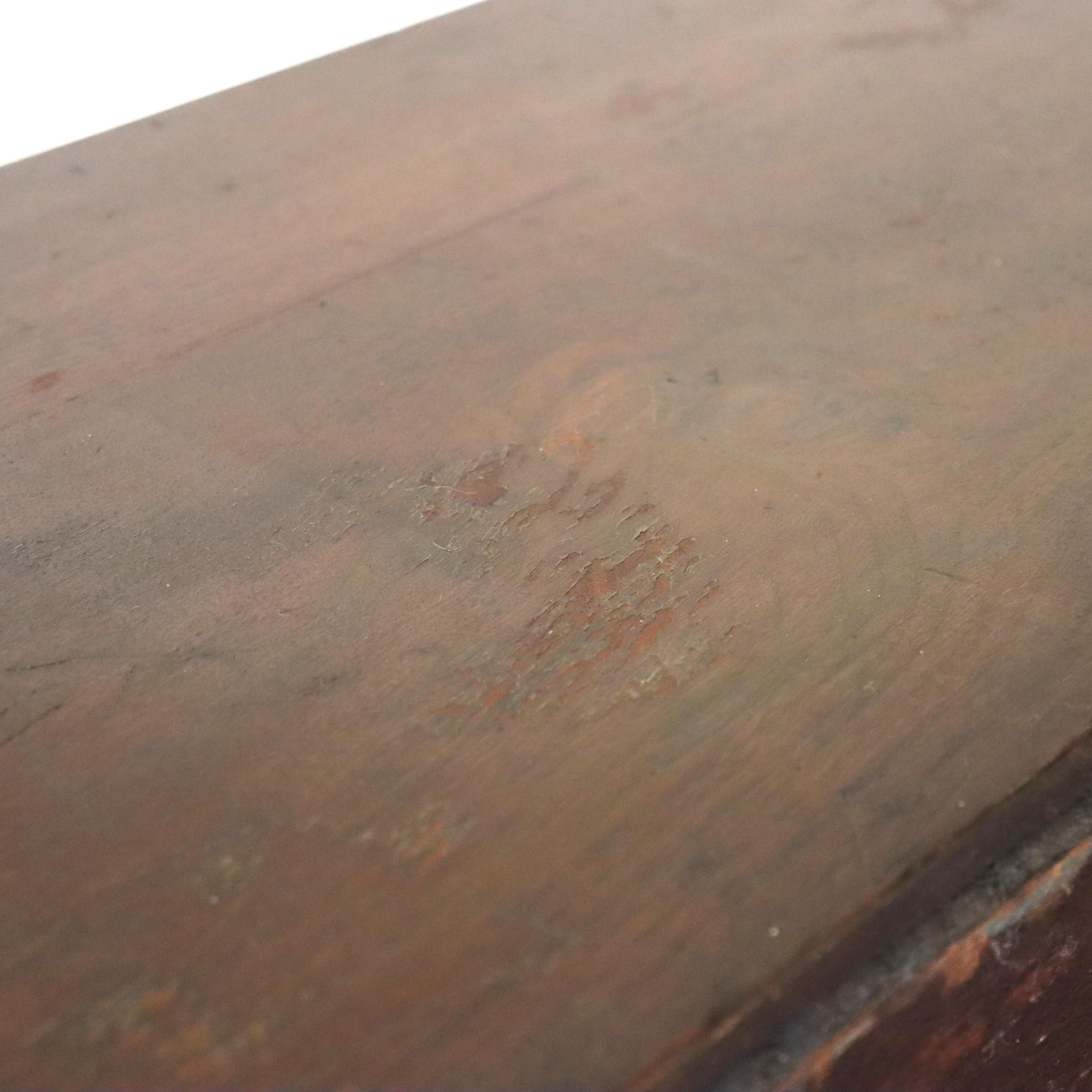 Antique Walnut & Burl Drop Front Desk With Teardrop Pulls c1880 For Sale 11