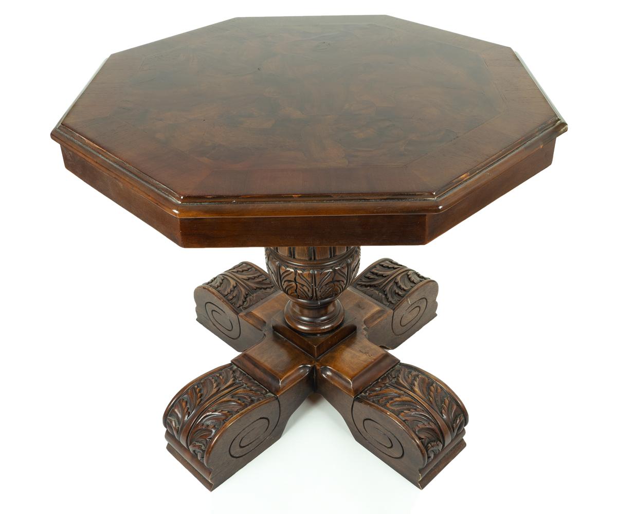 Victorian Antique Walnut Burl Wooden Pedestal Side Tables For Sale