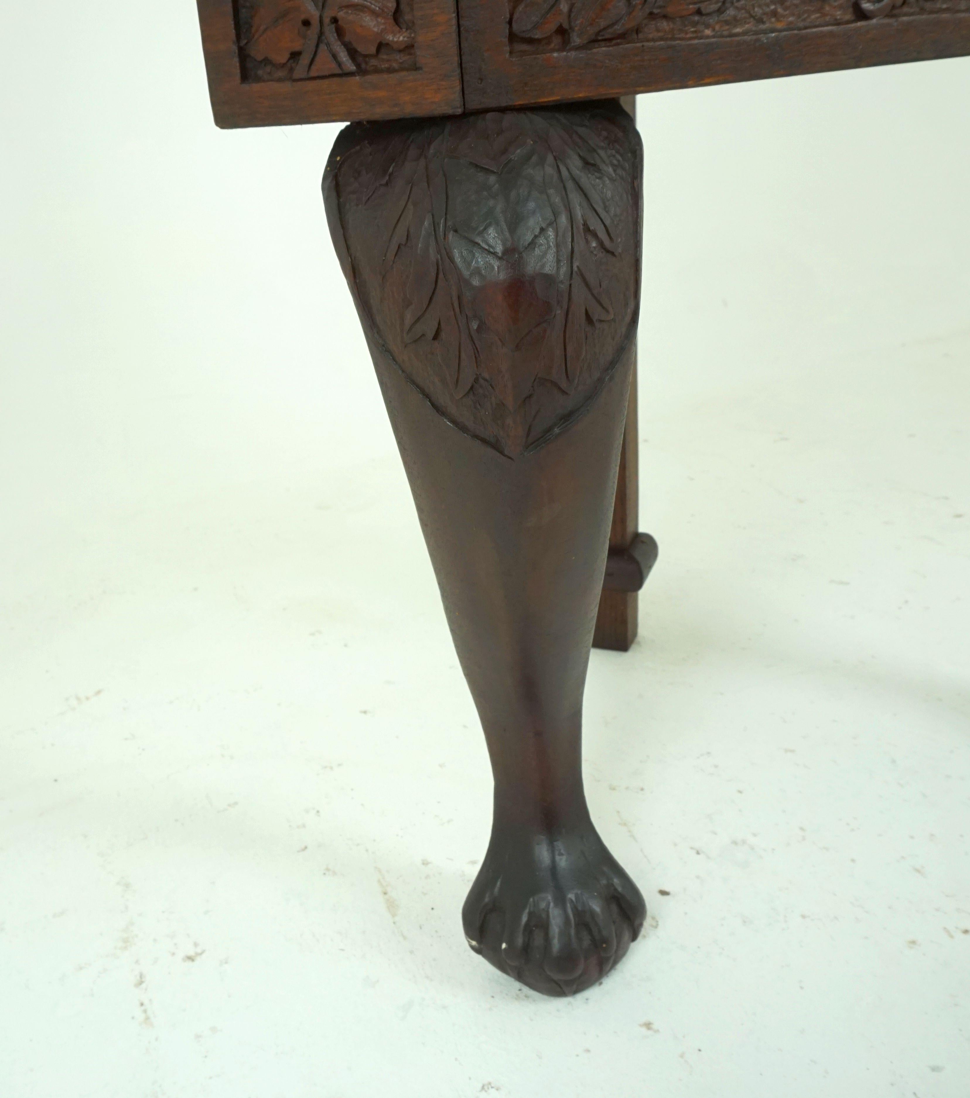 Late 19th Century Antique Walnut Cabinet, Heavily Carved Corner Cabinet, Scotland 1880, B1869