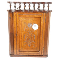 Antique Walnut Cabinet, Petite Victorian Corner Cabinet, Scotland 1880, H1046