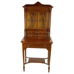 Antique Walnut Cabinet, Victorian Display Cabinet, Scotland, 1880s