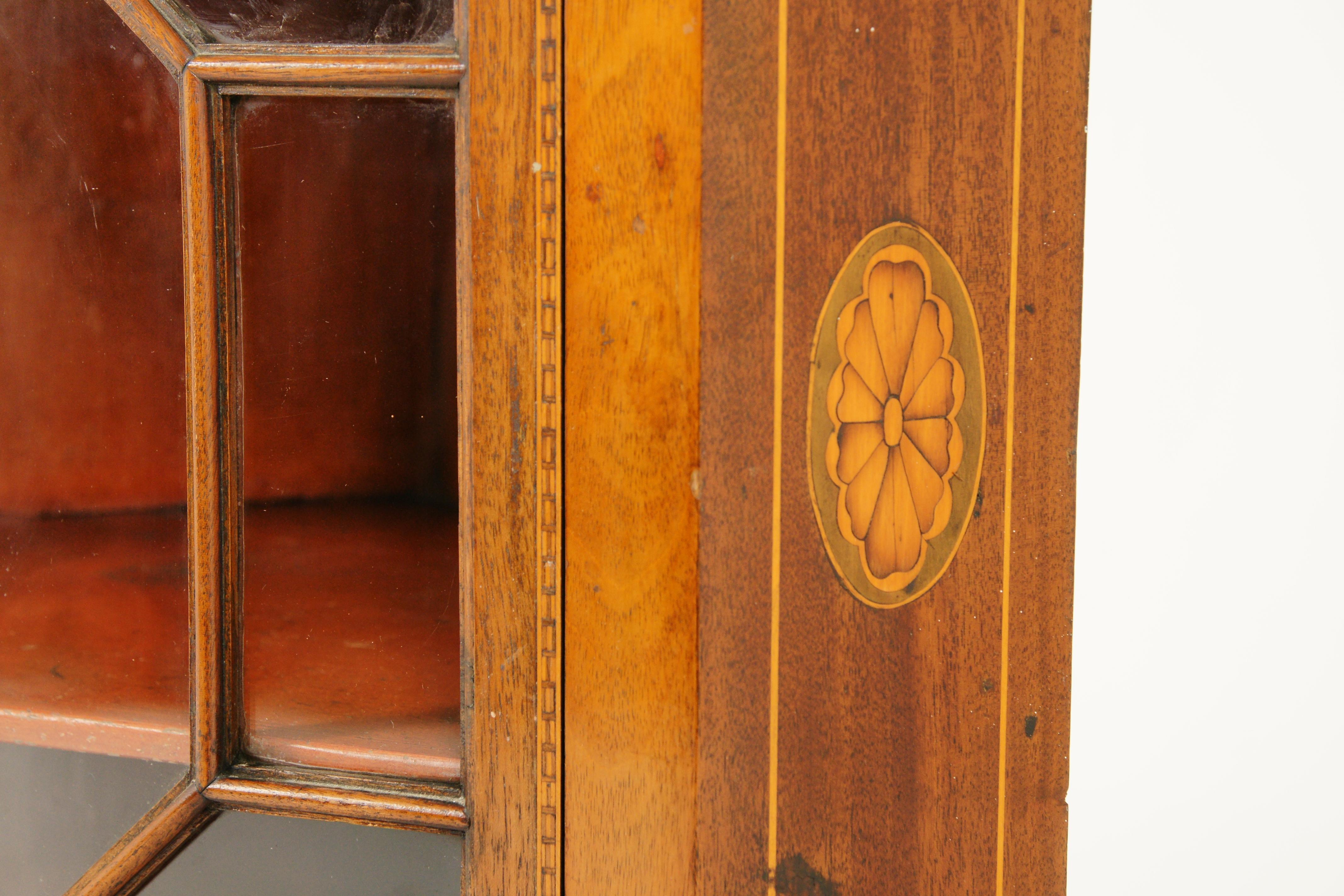 Antique Walnut Cabinet, Victorian Hanging Corner Cabinet, Scotland, 1840 1