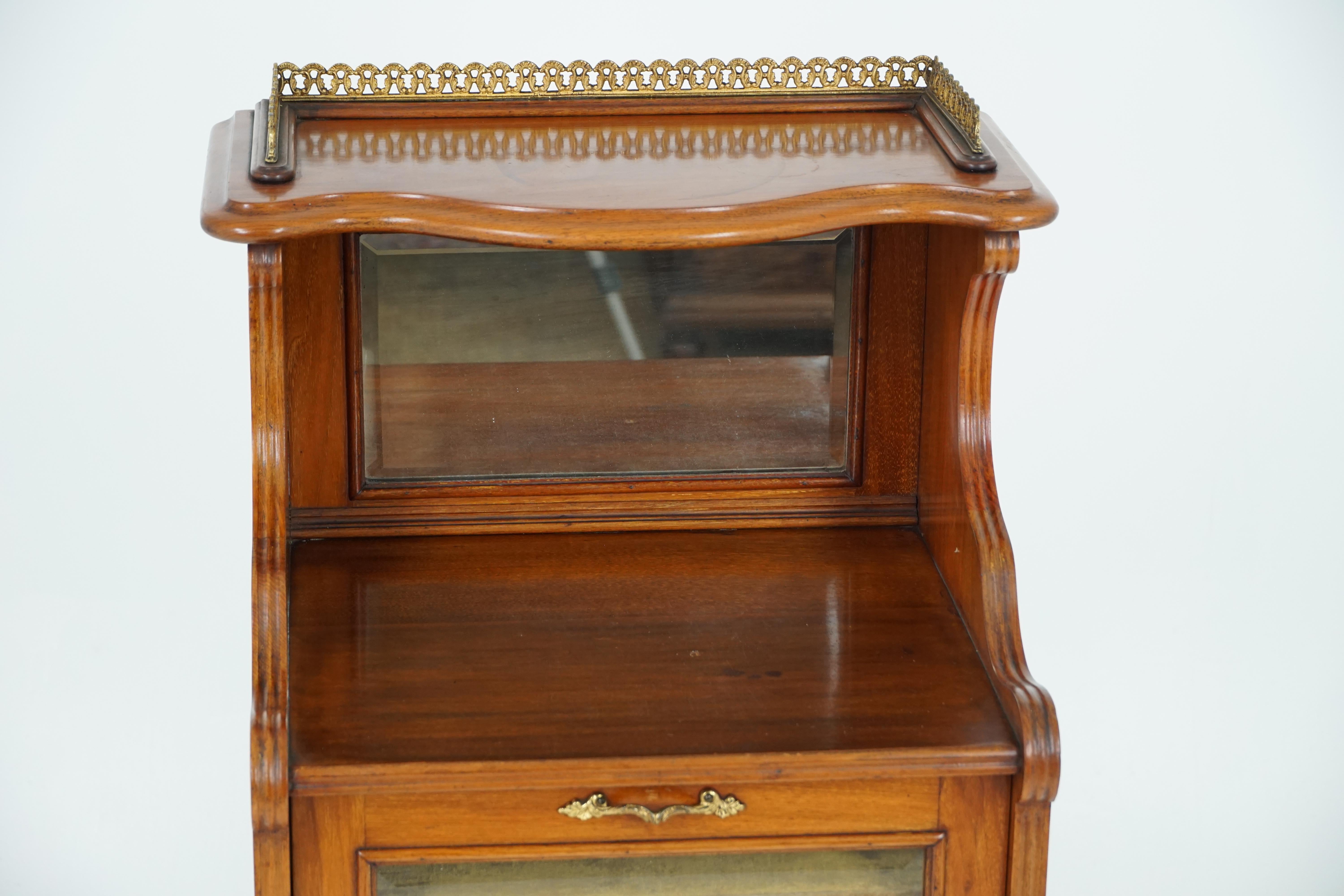 Antique Walnut Cabinet, Victorian Sheet Music Side Cabinet, Scotland 1890, B1877 2