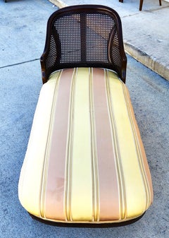 Antique Walnut Cane Chaise Lounge