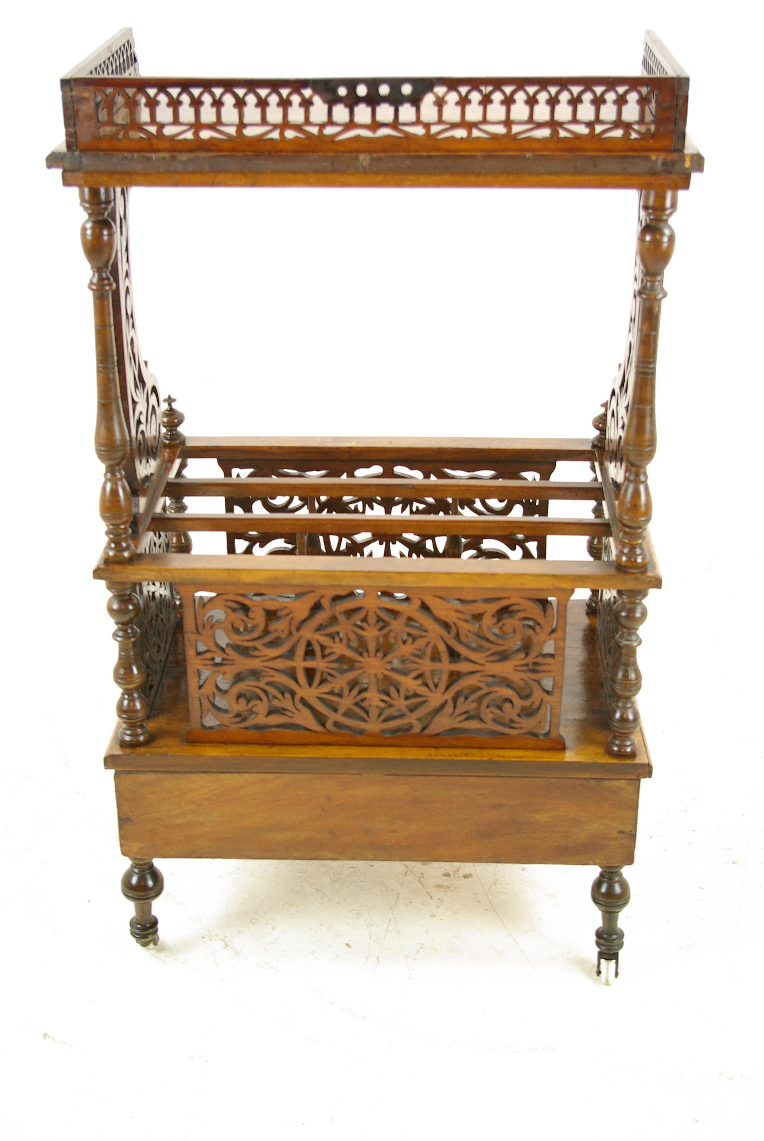 Late 19th Century Antique Walnut Canterbury, Victorian Music Stand, What Not, Scotland 1870, B1139