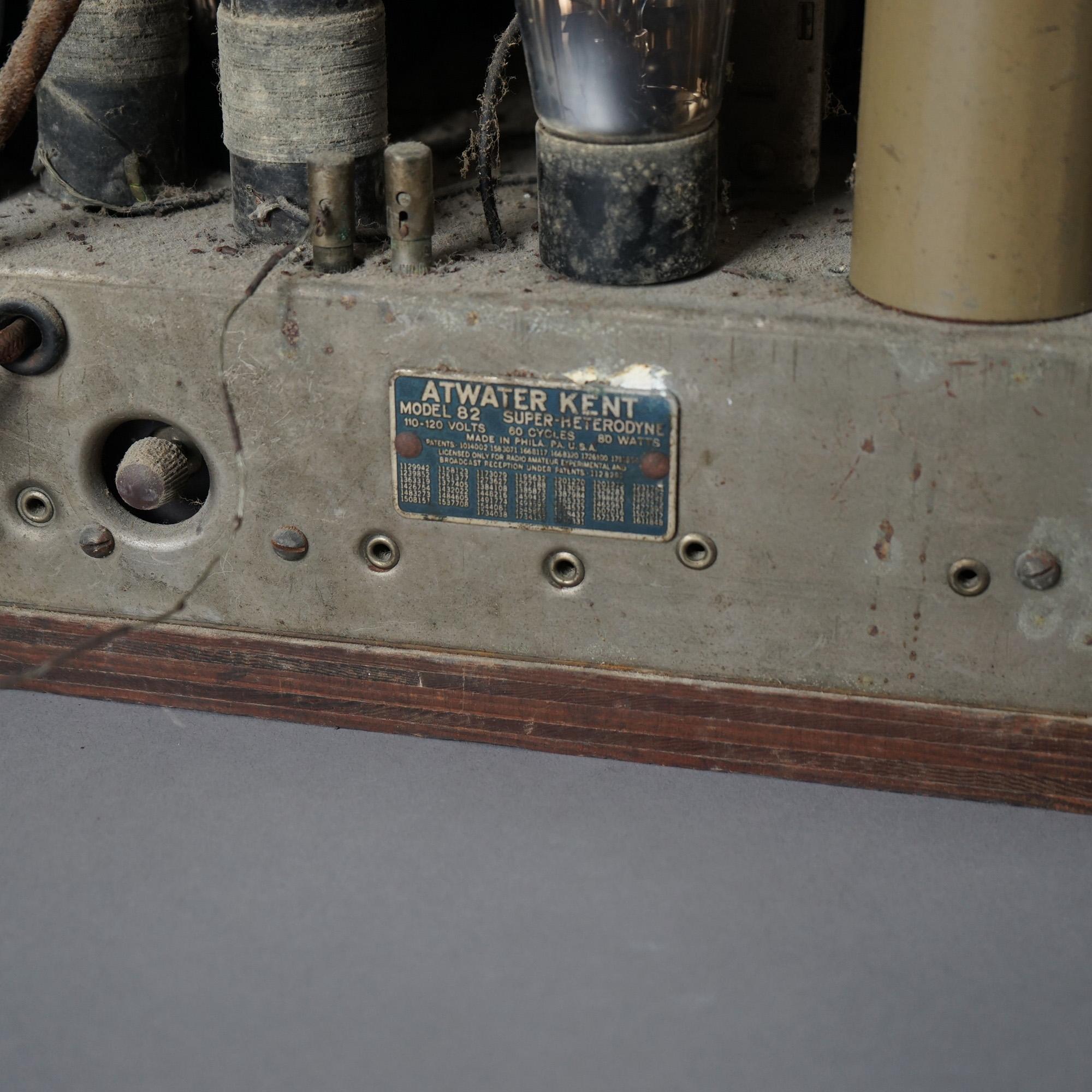 American Antique Walnut Cathedral Radio, Atwater Kent Model 82 Super-Heterodyne, c1930