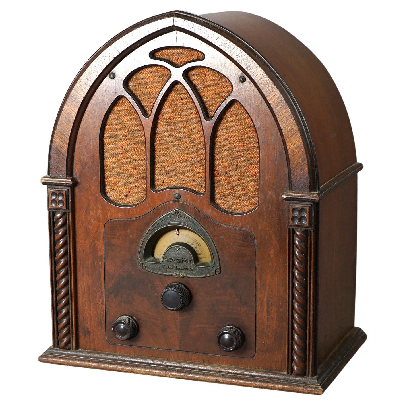 Antique Walnut Cathedral Radio, Atwater Kent Model 82 Super-Heterodyne ...